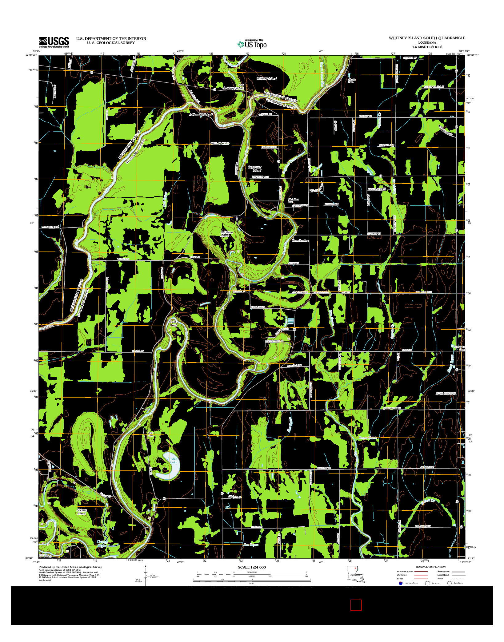 USGS US TOPO 7.5-MINUTE MAP FOR WHITNEY ISLAND SOUTH, LA 2012