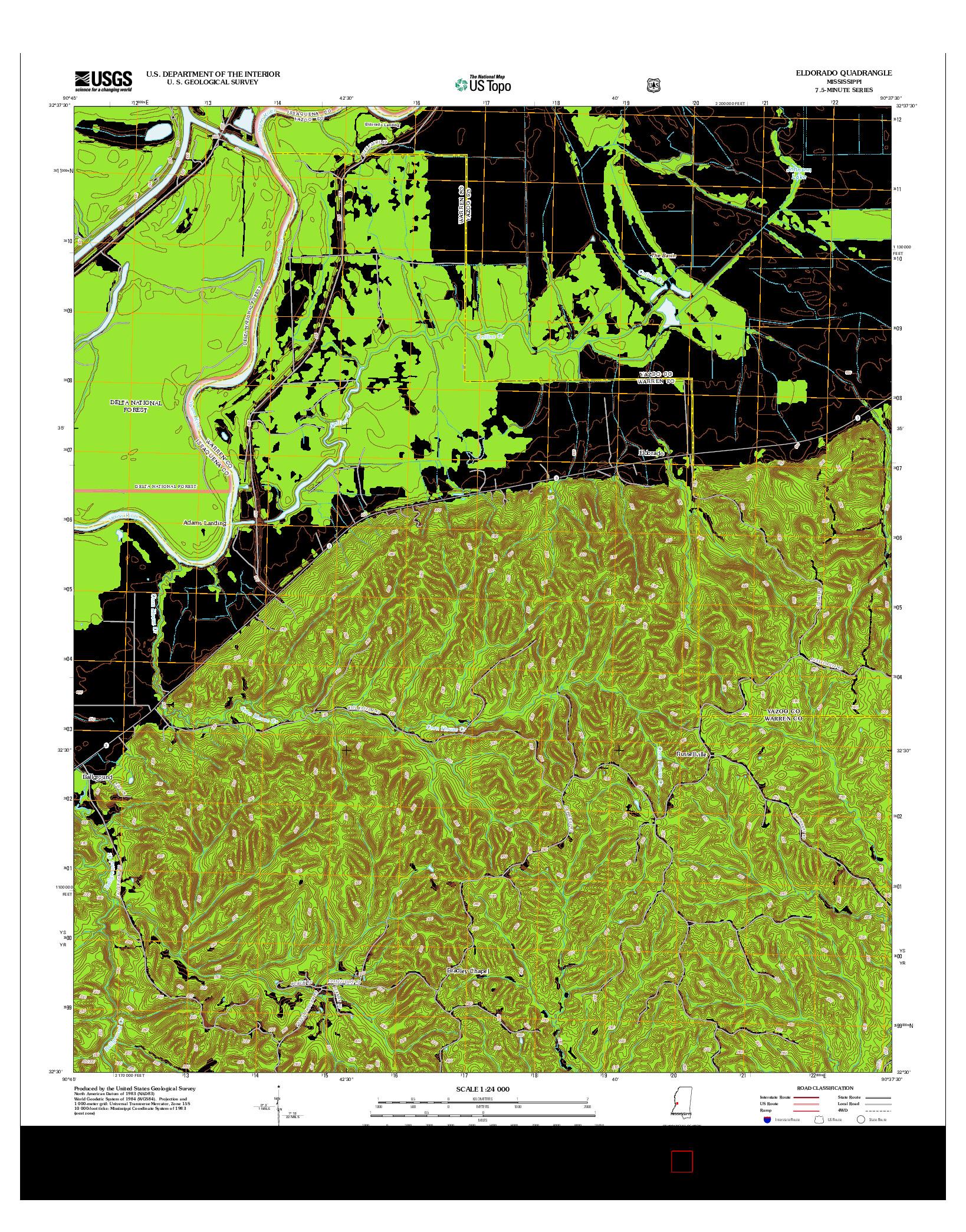 USGS US TOPO 7.5-MINUTE MAP FOR ELDORADO, MS 2012