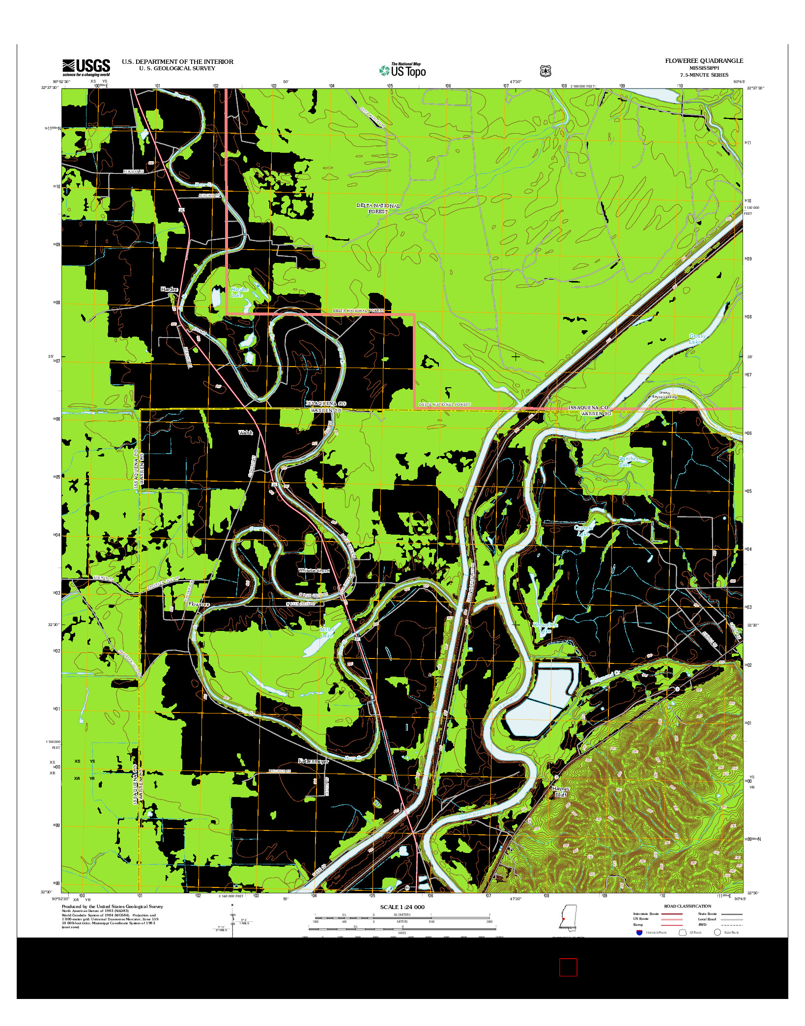 USGS US TOPO 7.5-MINUTE MAP FOR FLOWEREE, MS 2012