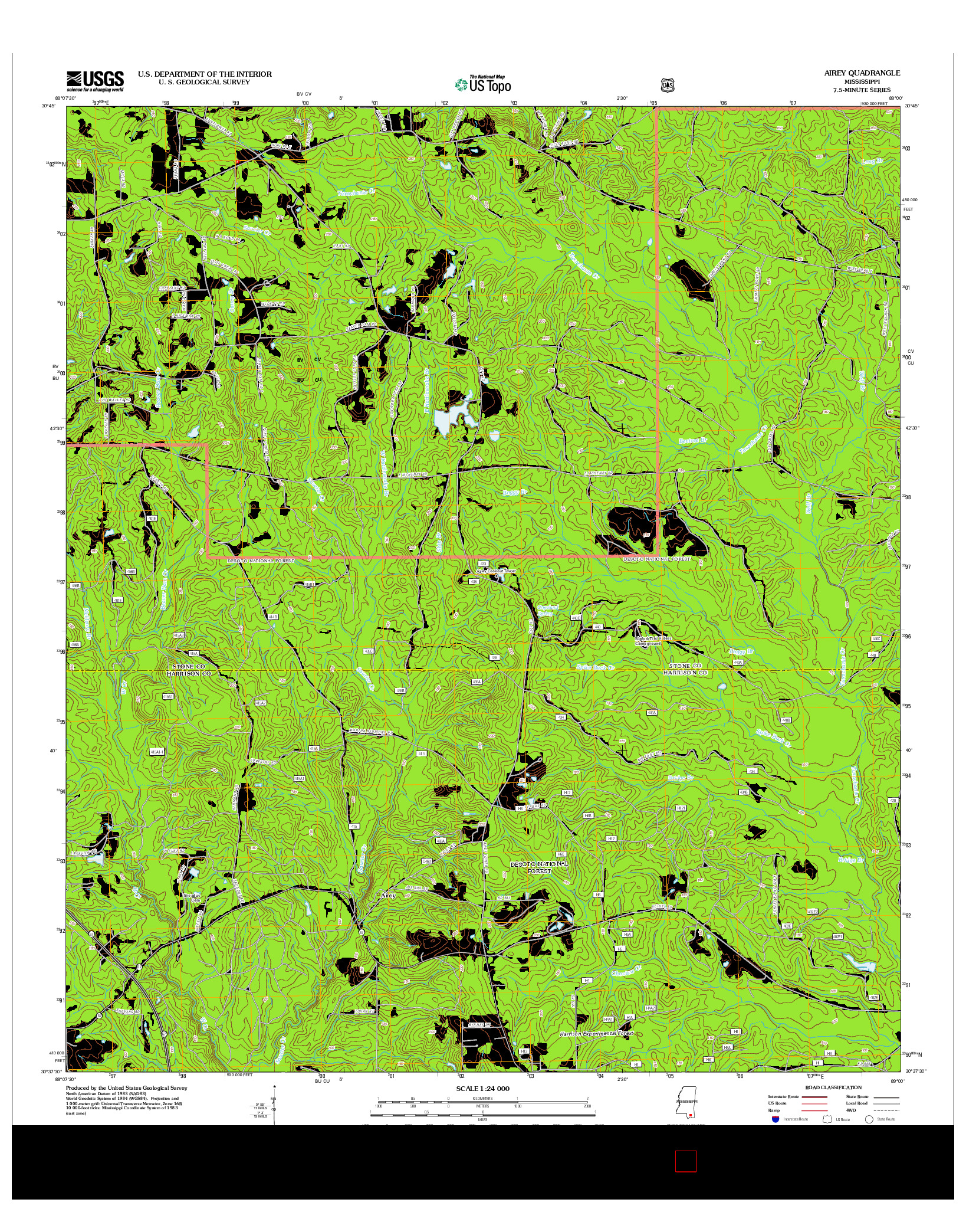 USGS US TOPO 7.5-MINUTE MAP FOR AIREY, MS 2012