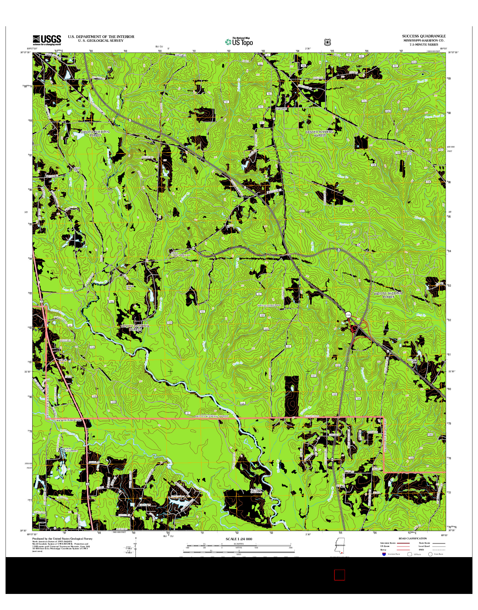 USGS US TOPO 7.5-MINUTE MAP FOR SUCCESS, MS 2012