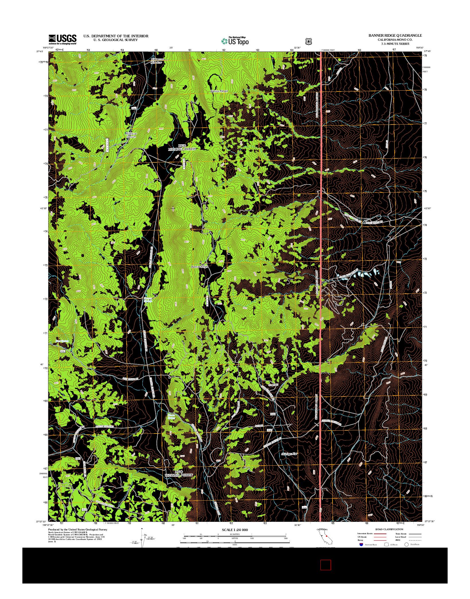 USGS US TOPO 7.5-MINUTE MAP FOR BANNER RIDGE, CA 2012