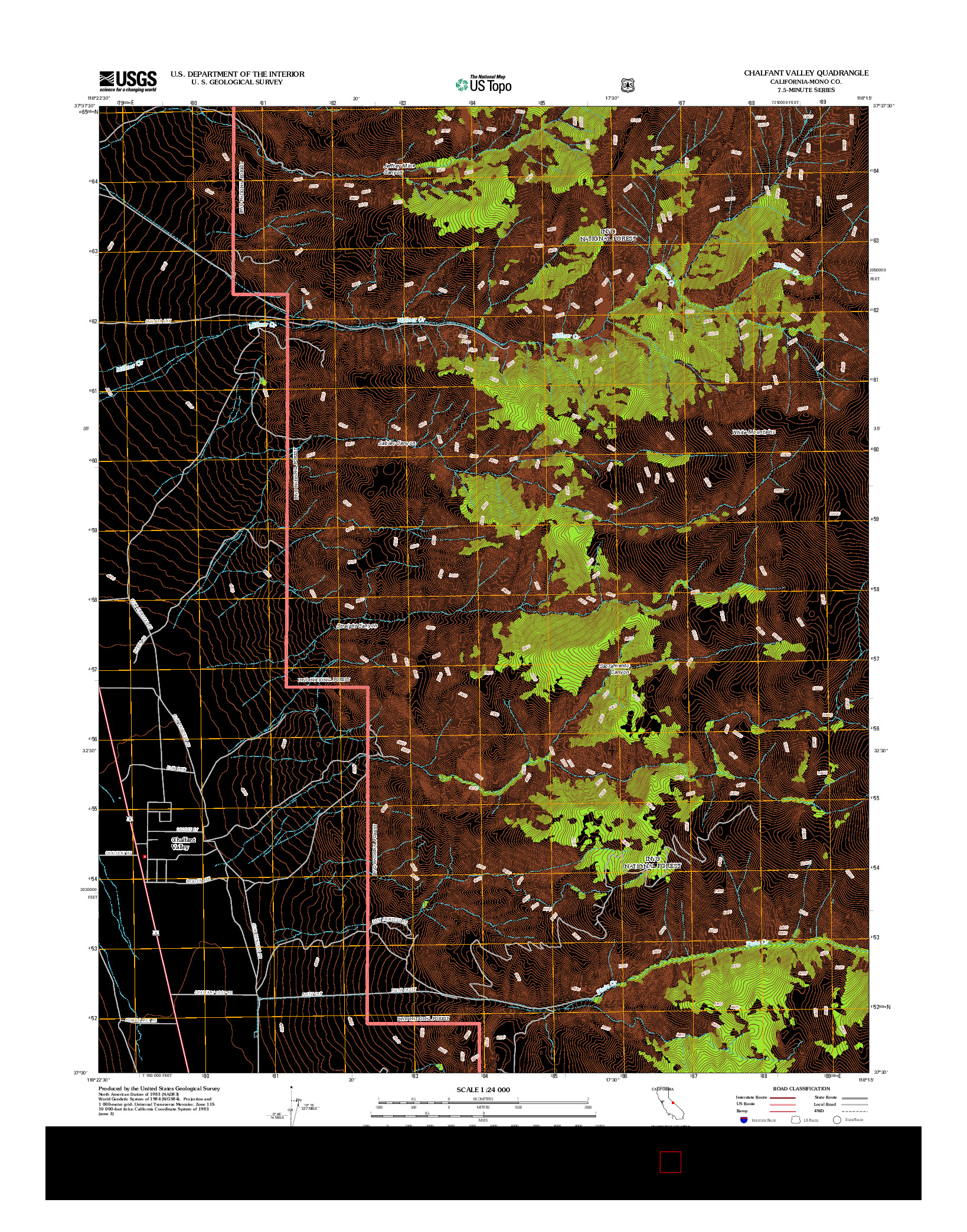 USGS US TOPO 7.5-MINUTE MAP FOR CHALFANT VALLEY, CA 2012