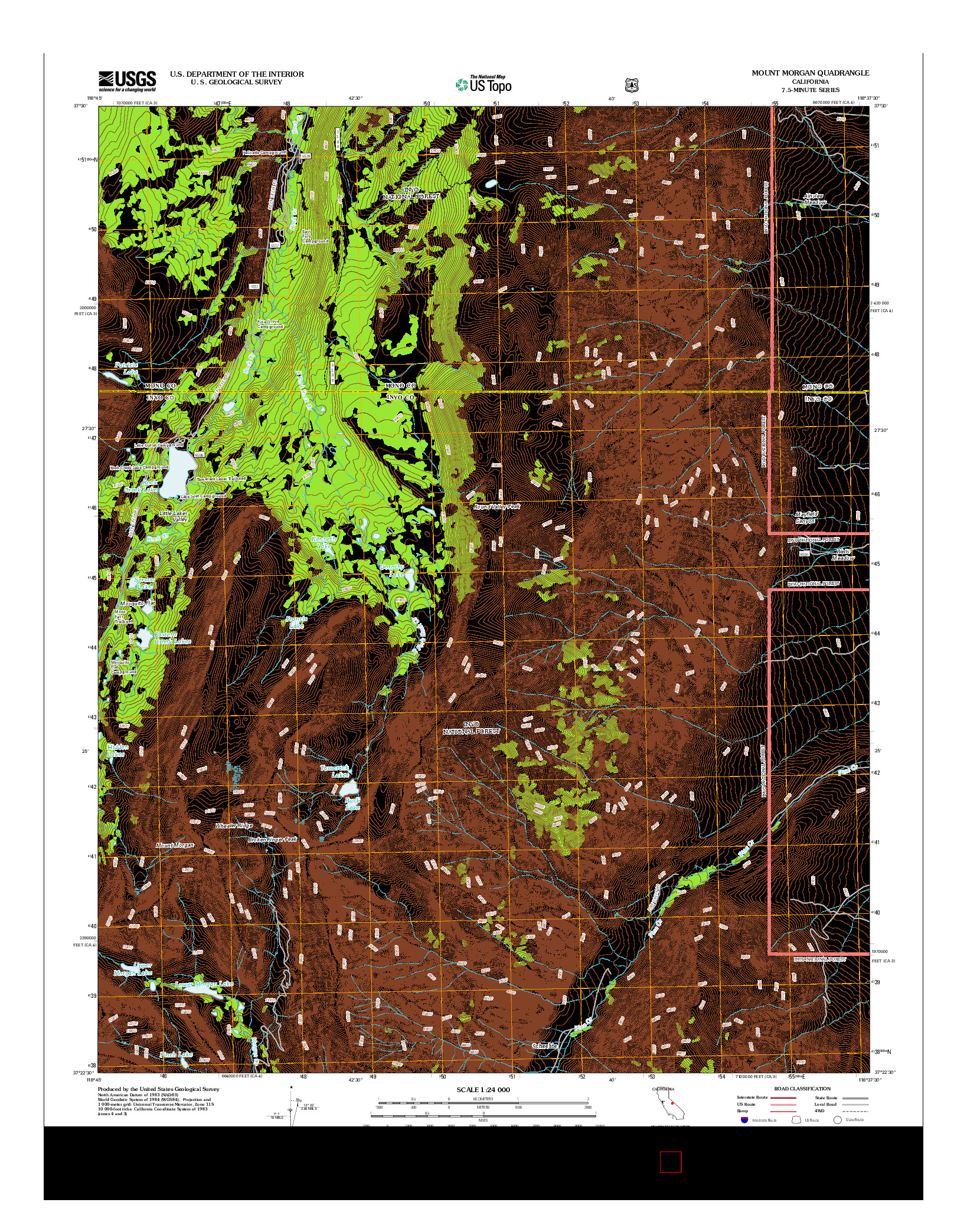 USGS US TOPO 7.5-MINUTE MAP FOR MOUNT MORGAN, CA 2012
