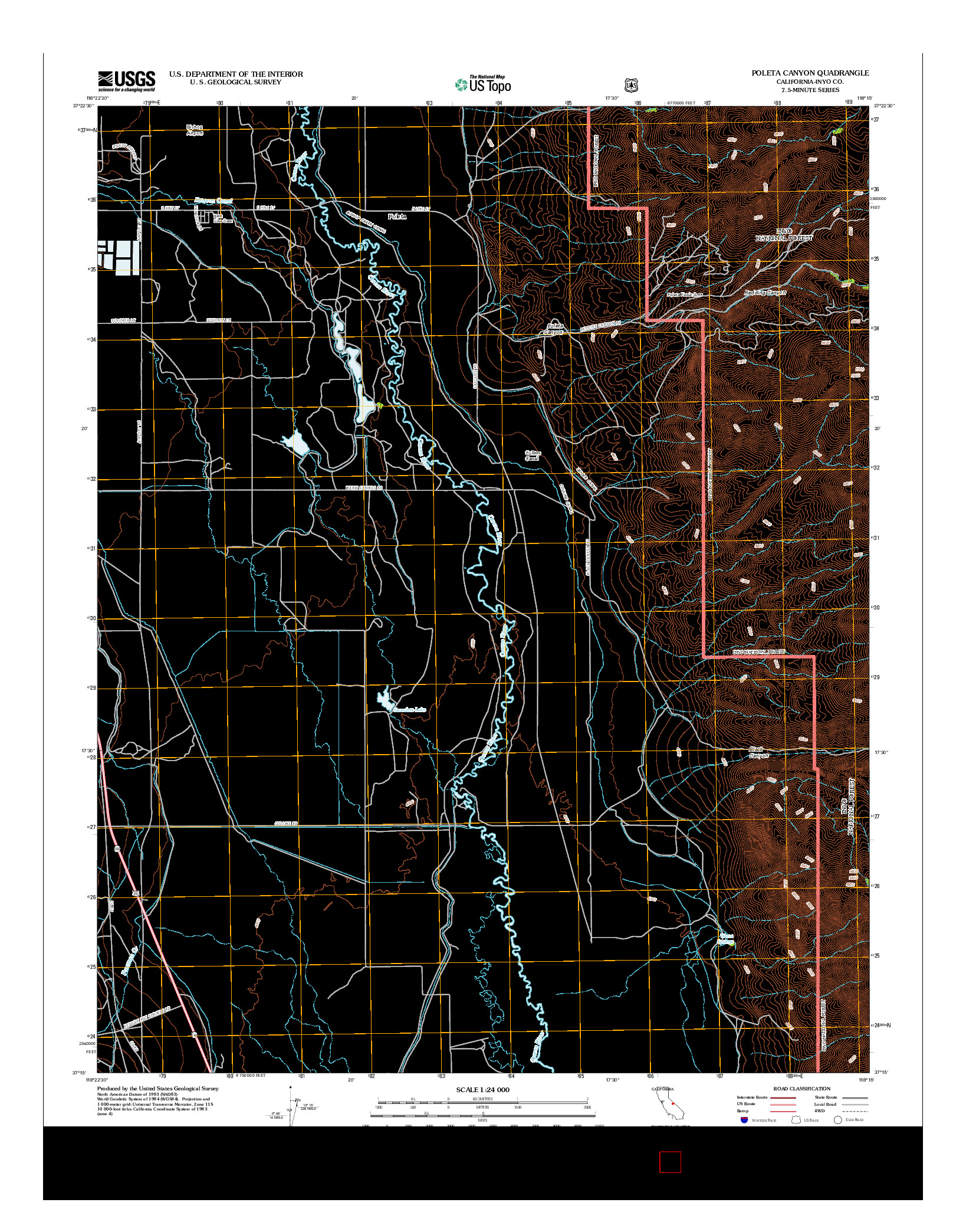 USGS US TOPO 7.5-MINUTE MAP FOR POLETA CANYON, CA 2012