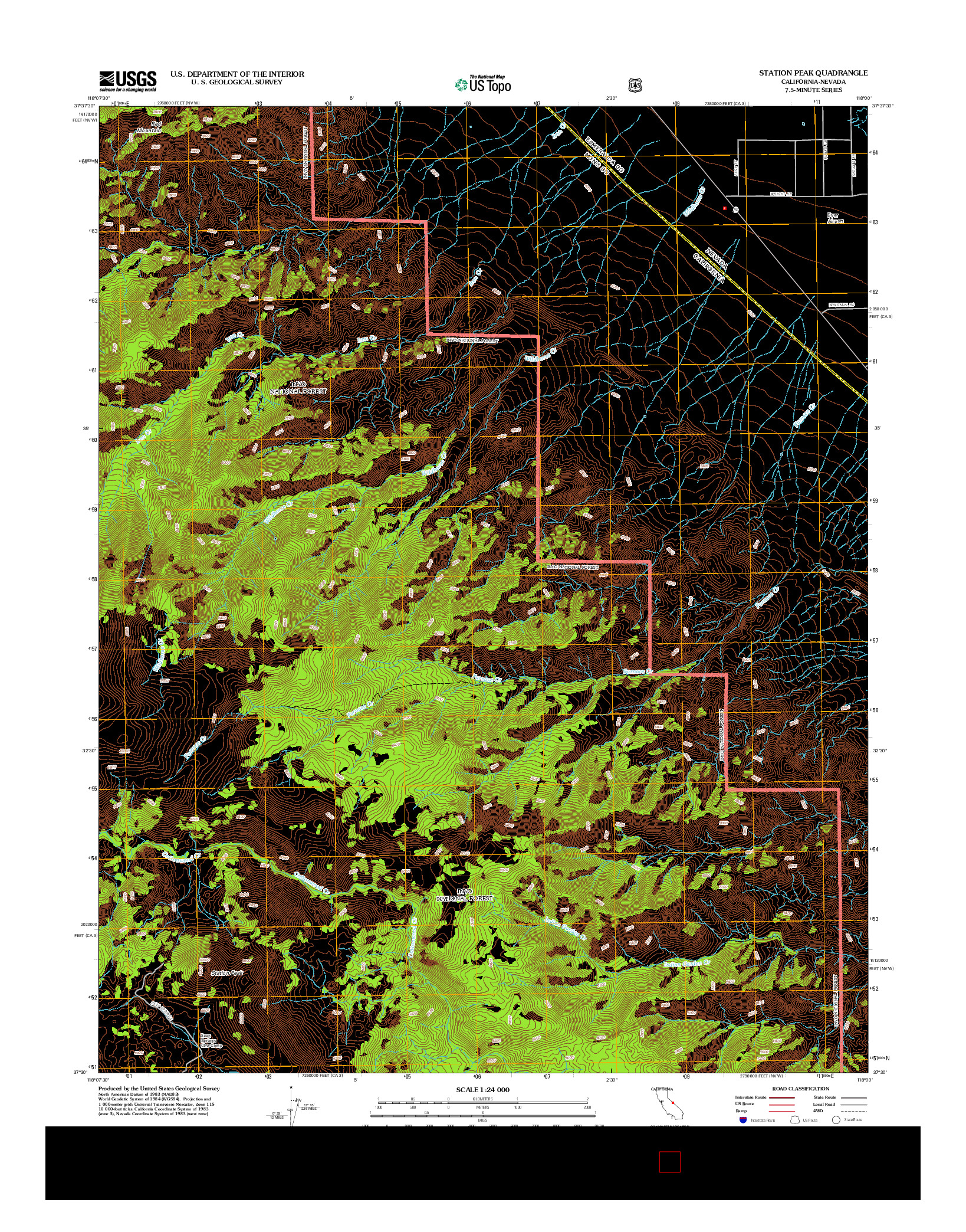 USGS US TOPO 7.5-MINUTE MAP FOR STATION PEAK, CA-NV 2012