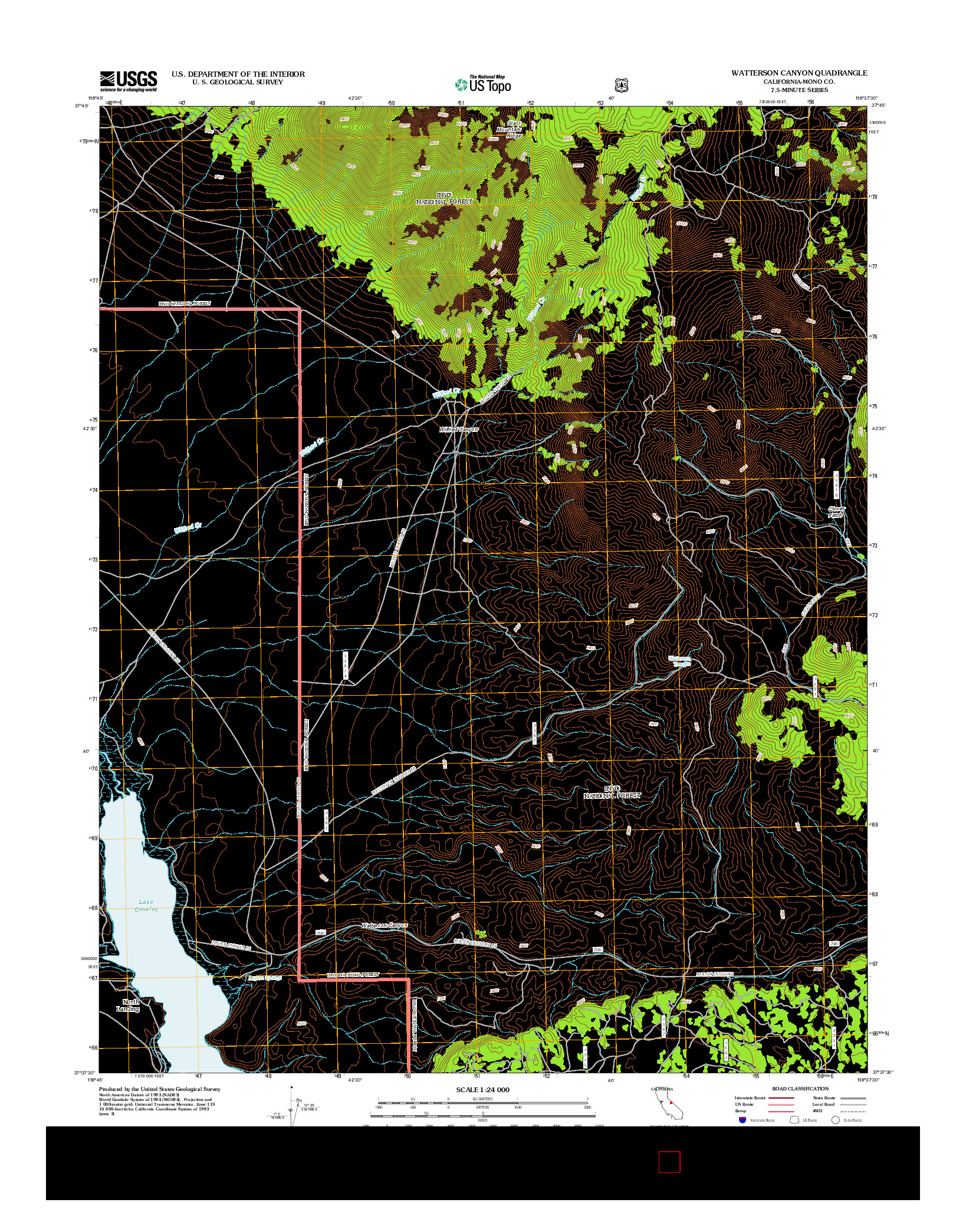 USGS US TOPO 7.5-MINUTE MAP FOR WATTERSON CANYON, CA 2012