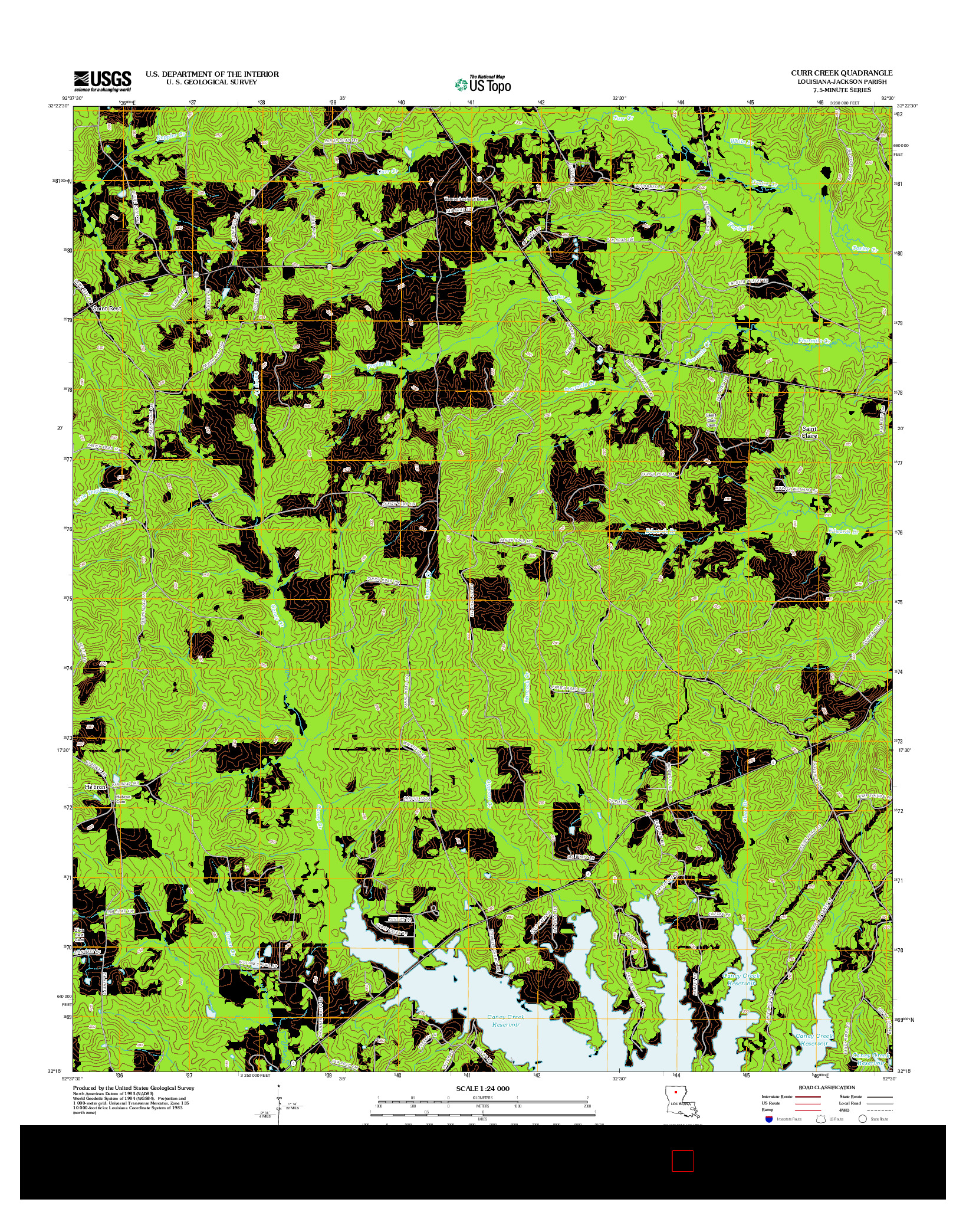 USGS US TOPO 7.5-MINUTE MAP FOR CURR CREEK, LA 2012