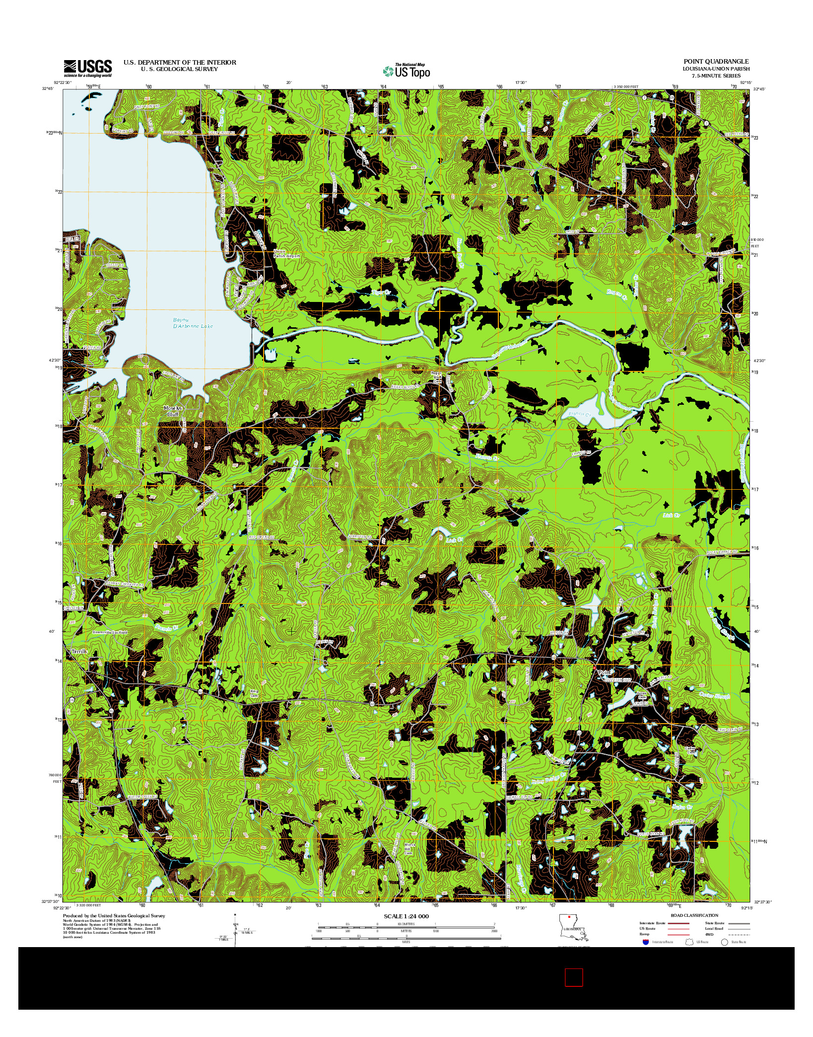 USGS US TOPO 7.5-MINUTE MAP FOR POINT, LA 2012