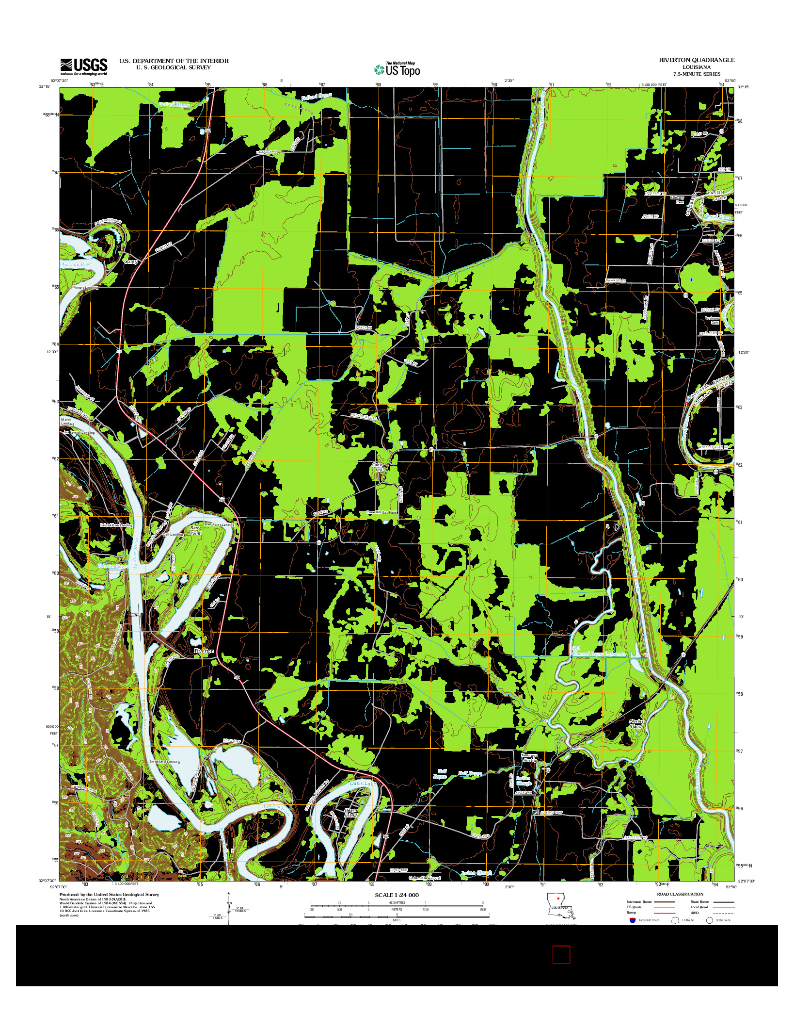 USGS US TOPO 7.5-MINUTE MAP FOR RIVERTON, LA 2012