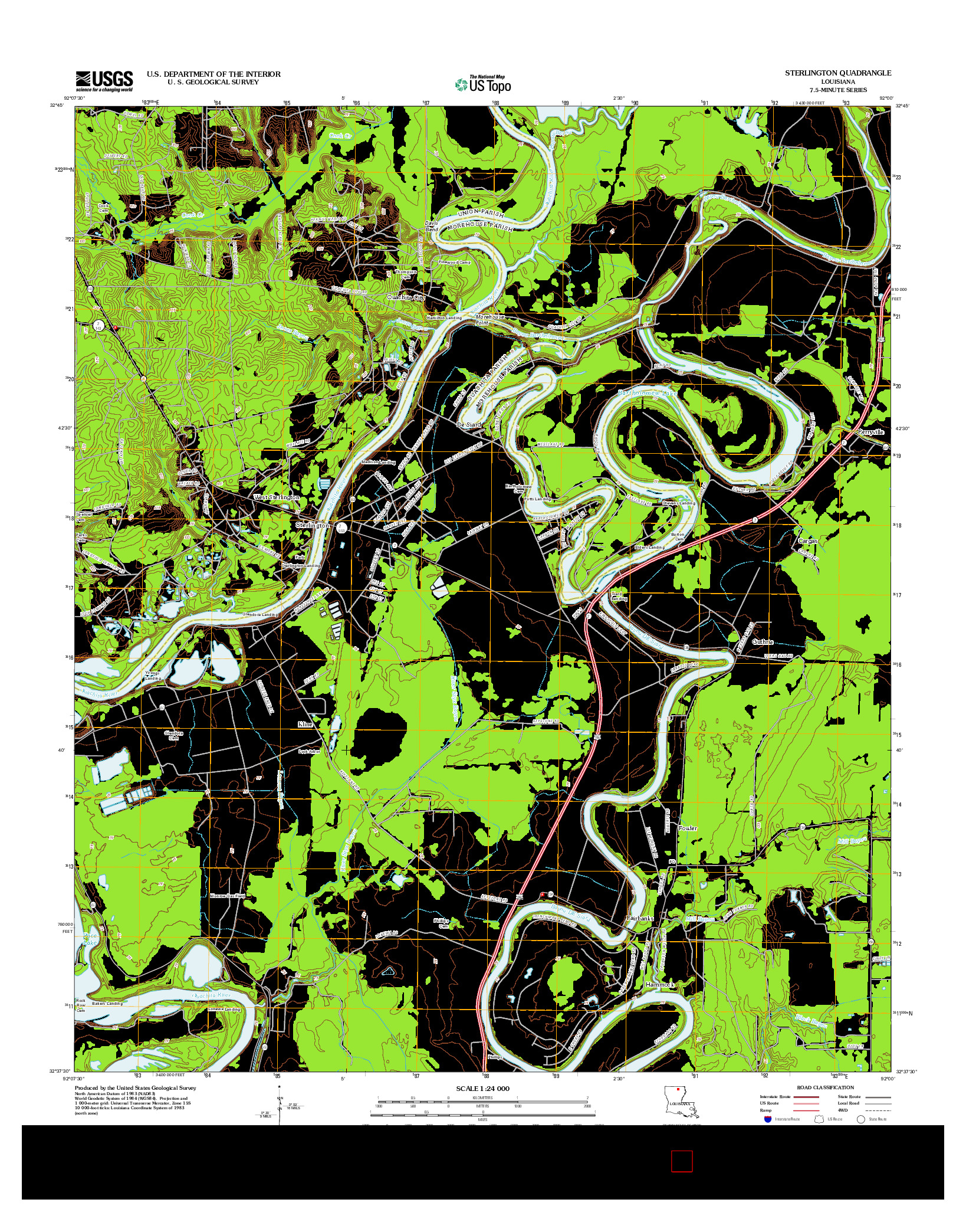 USGS US TOPO 7.5-MINUTE MAP FOR STERLINGTON, LA 2012