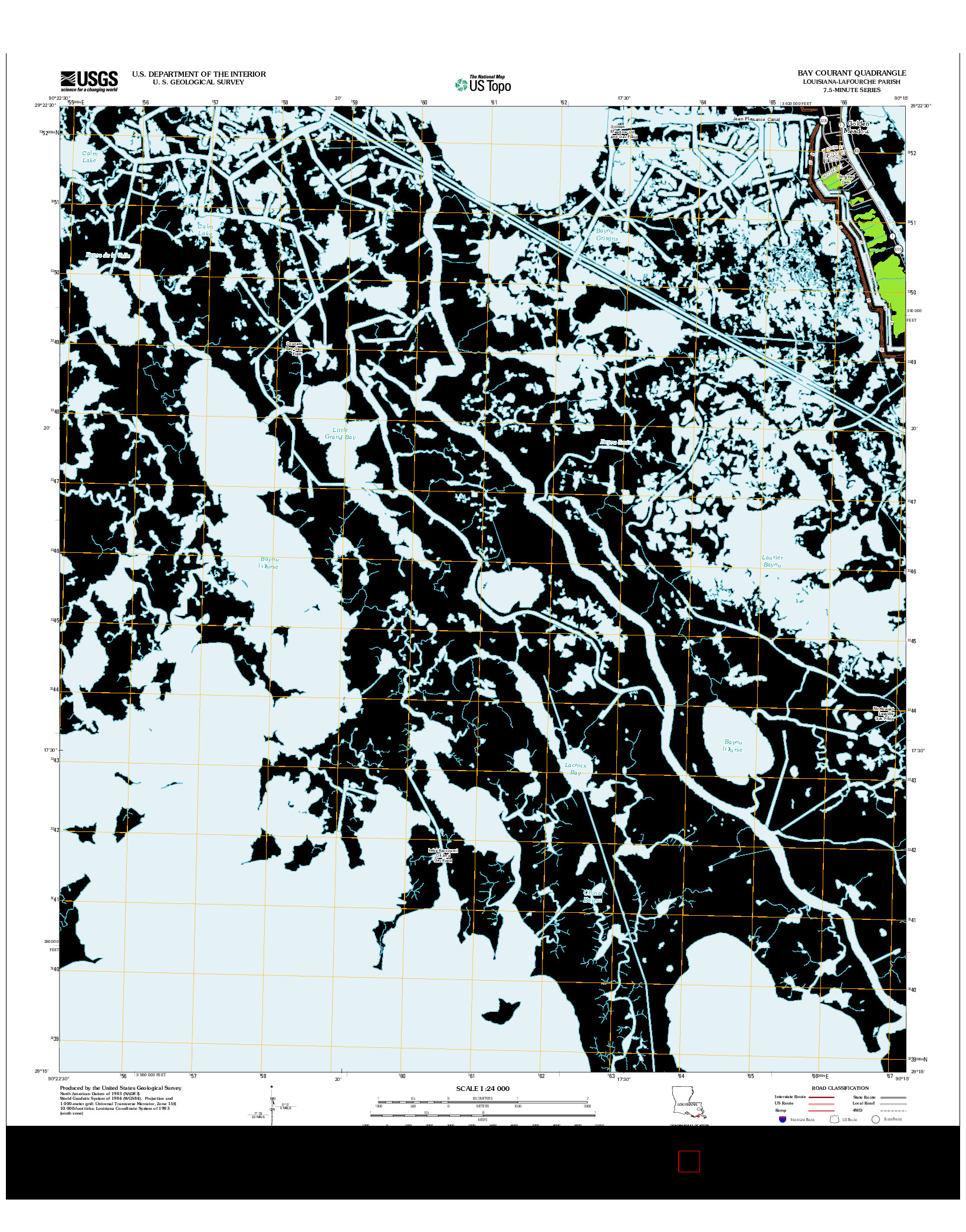 USGS US TOPO 7.5-MINUTE MAP FOR BAY COURANT, LA 2012