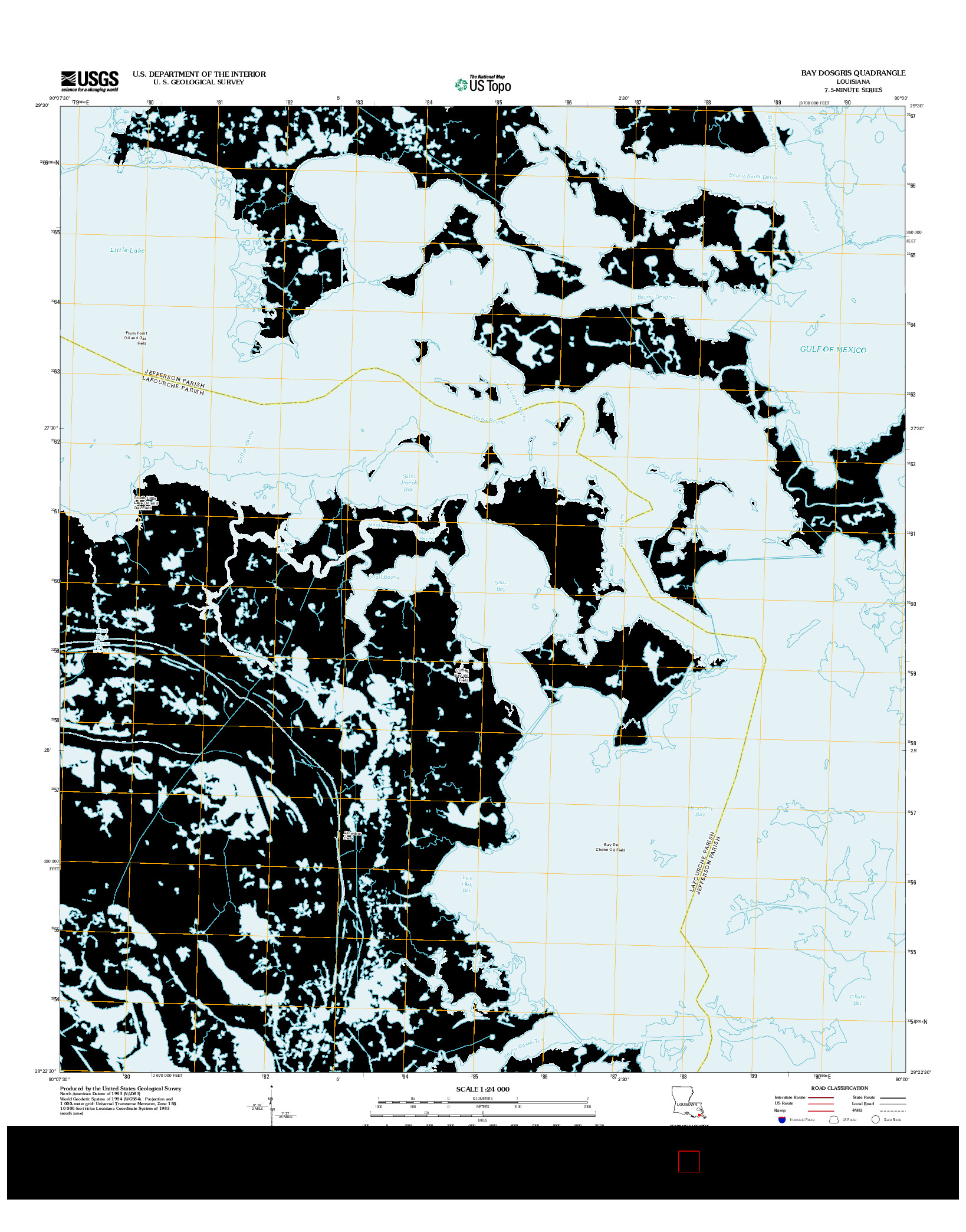 USGS US TOPO 7.5-MINUTE MAP FOR BAY DOSGRIS, LA 2012