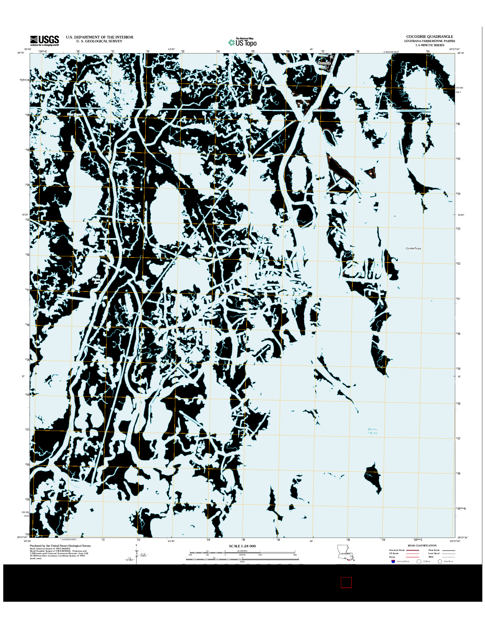 USGS US TOPO 7.5-MINUTE MAP FOR COCODRIE, LA 2012