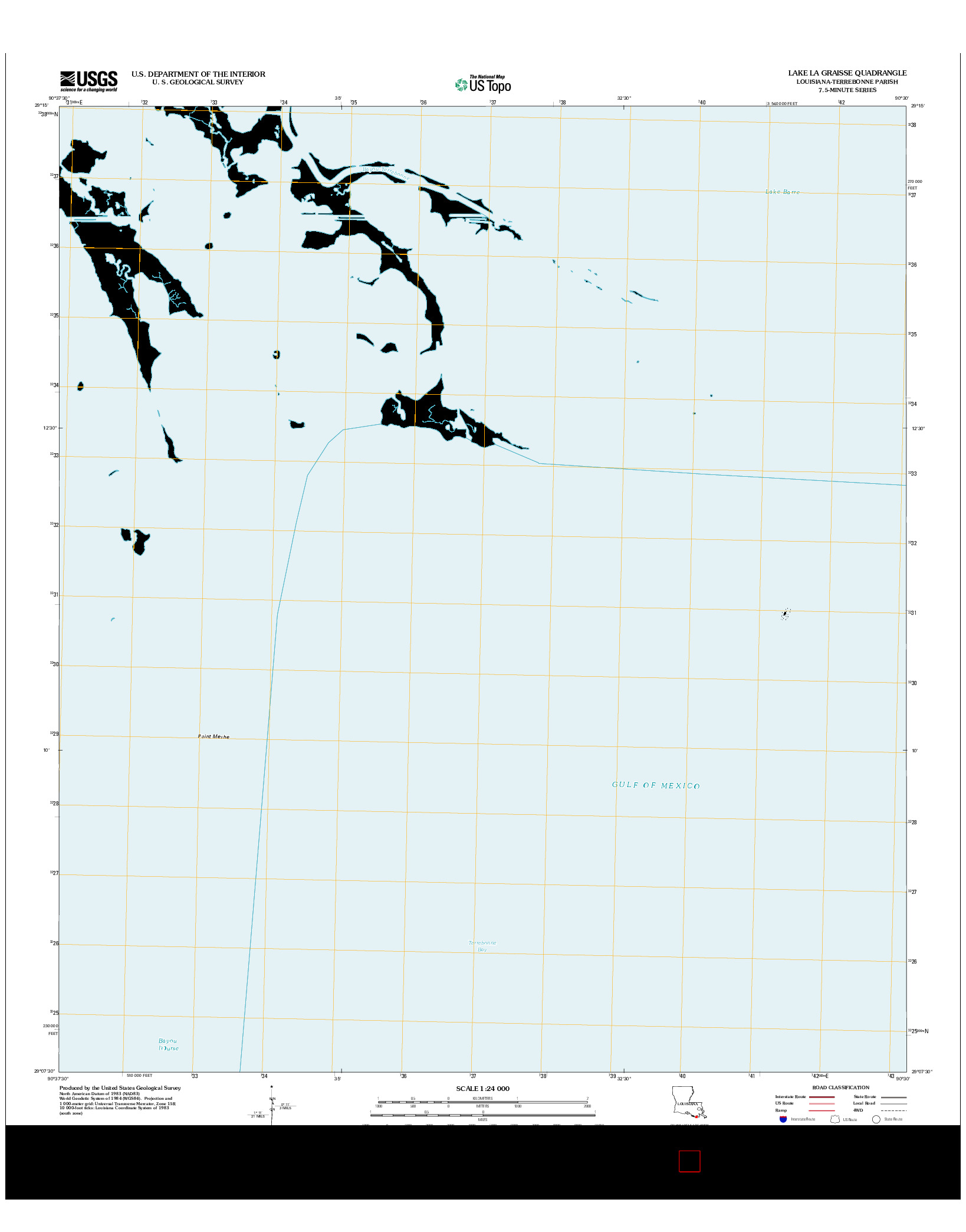 USGS US TOPO 7.5-MINUTE MAP FOR LAKE LA GRAISSE, LA 2012