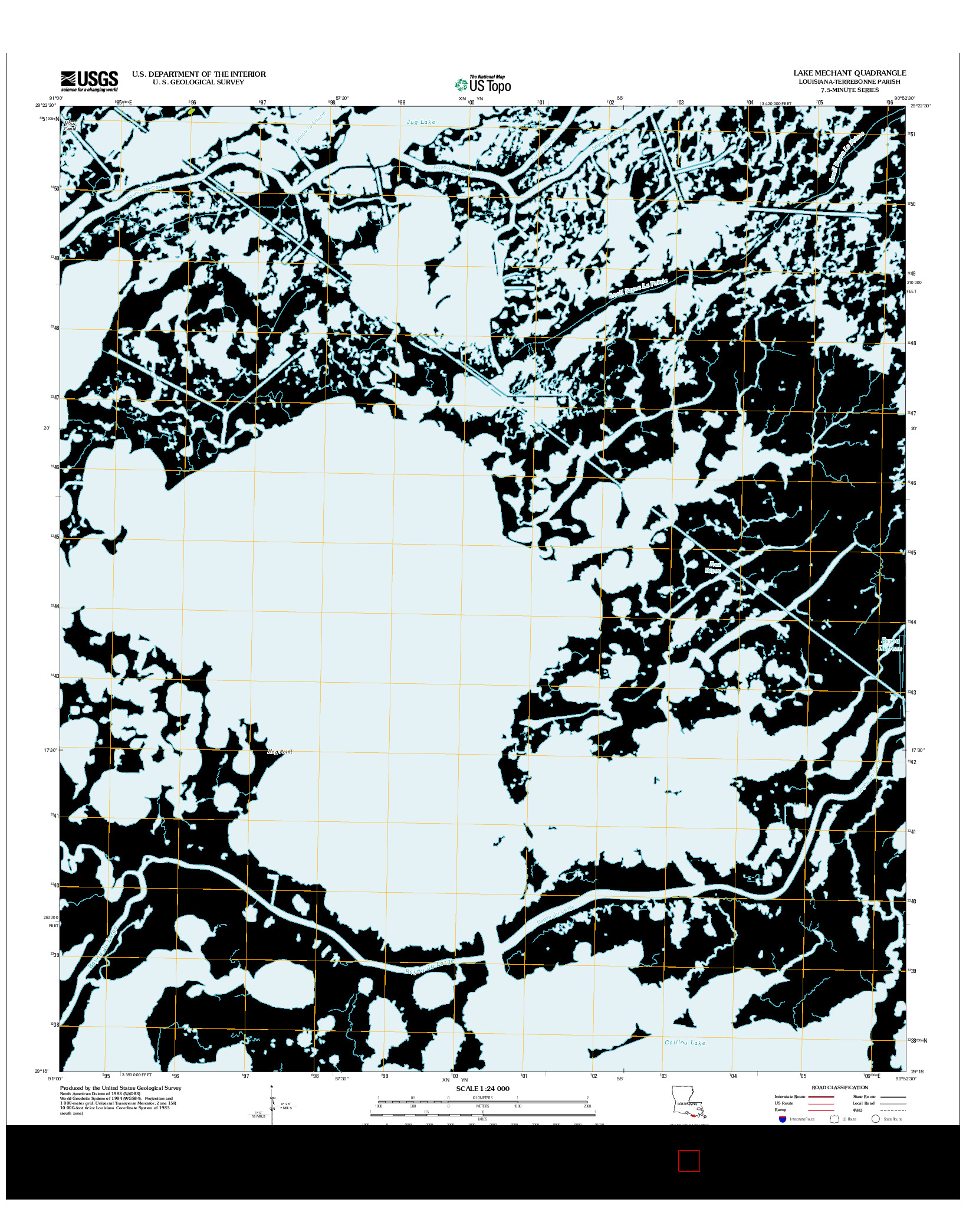 USGS US TOPO 7.5-MINUTE MAP FOR LAKE MECHANT, LA 2012