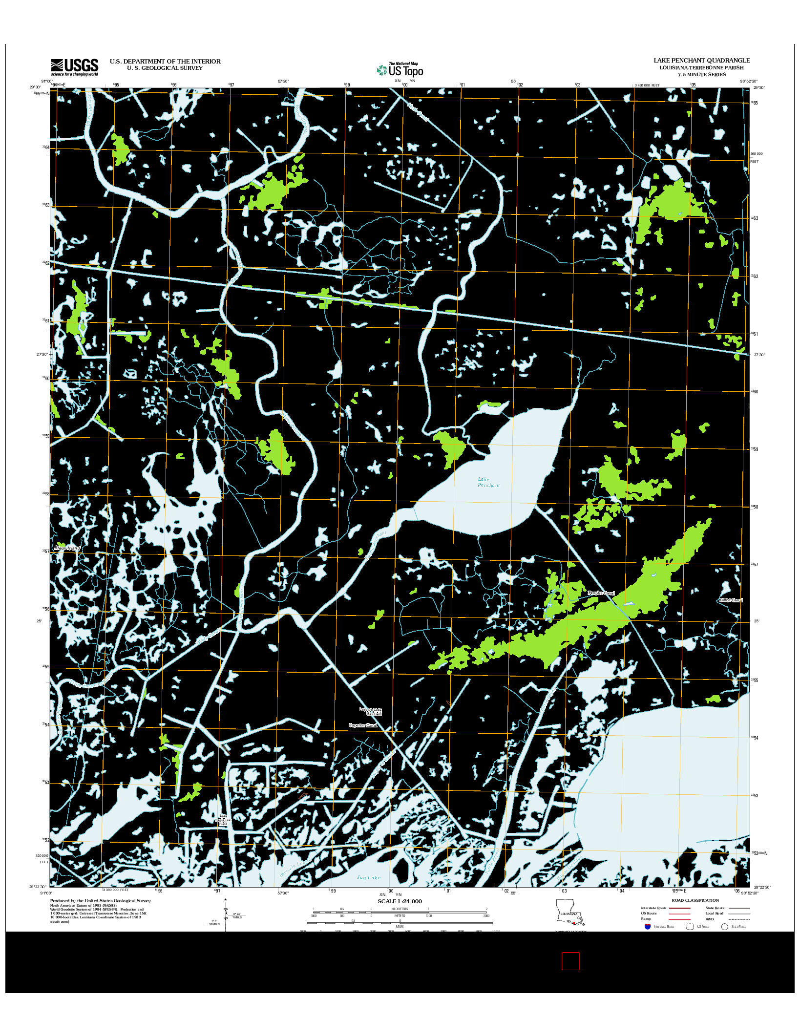 USGS US TOPO 7.5-MINUTE MAP FOR LAKE PENCHANT, LA 2012