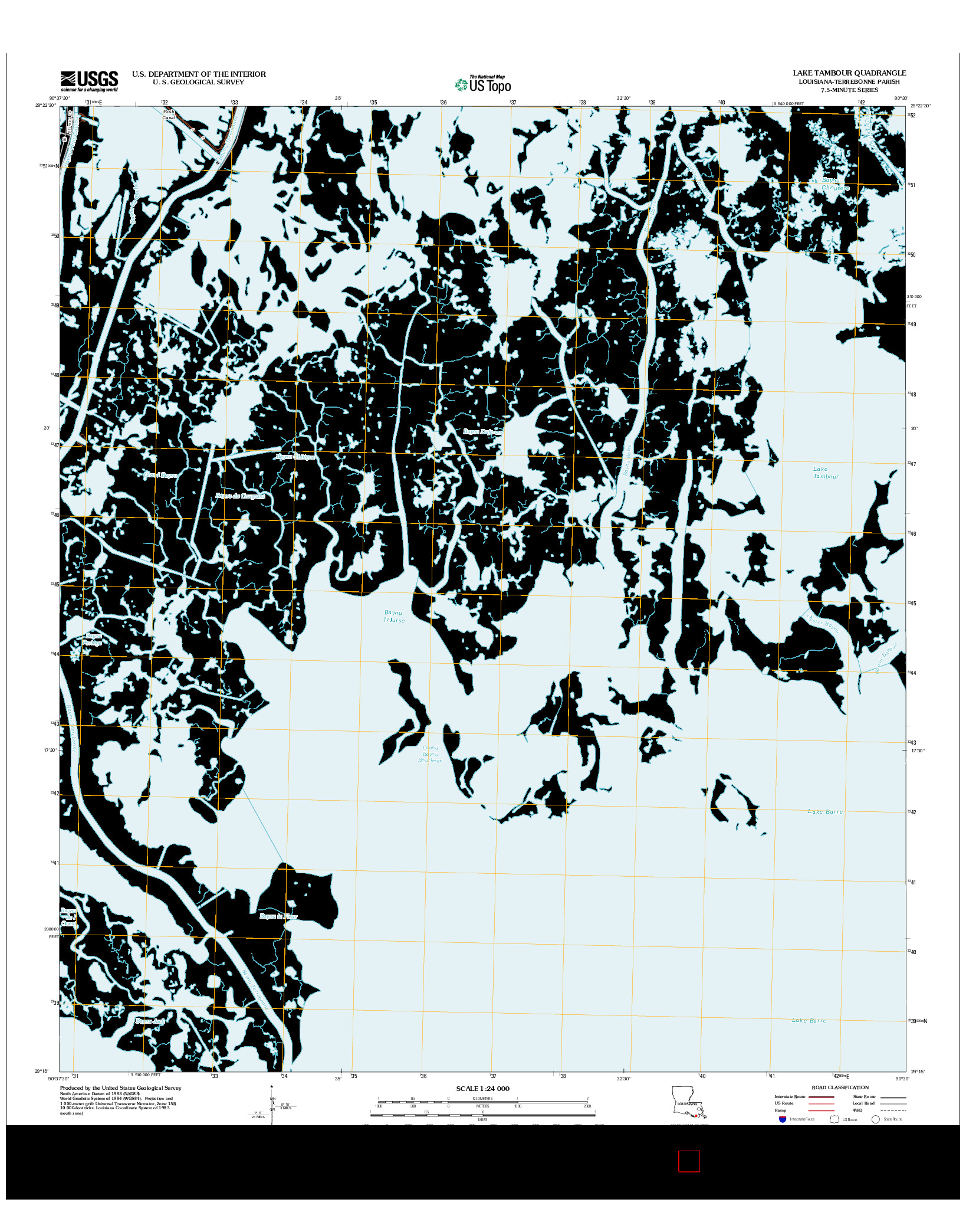 USGS US TOPO 7.5-MINUTE MAP FOR LAKE TAMBOUR, LA 2012