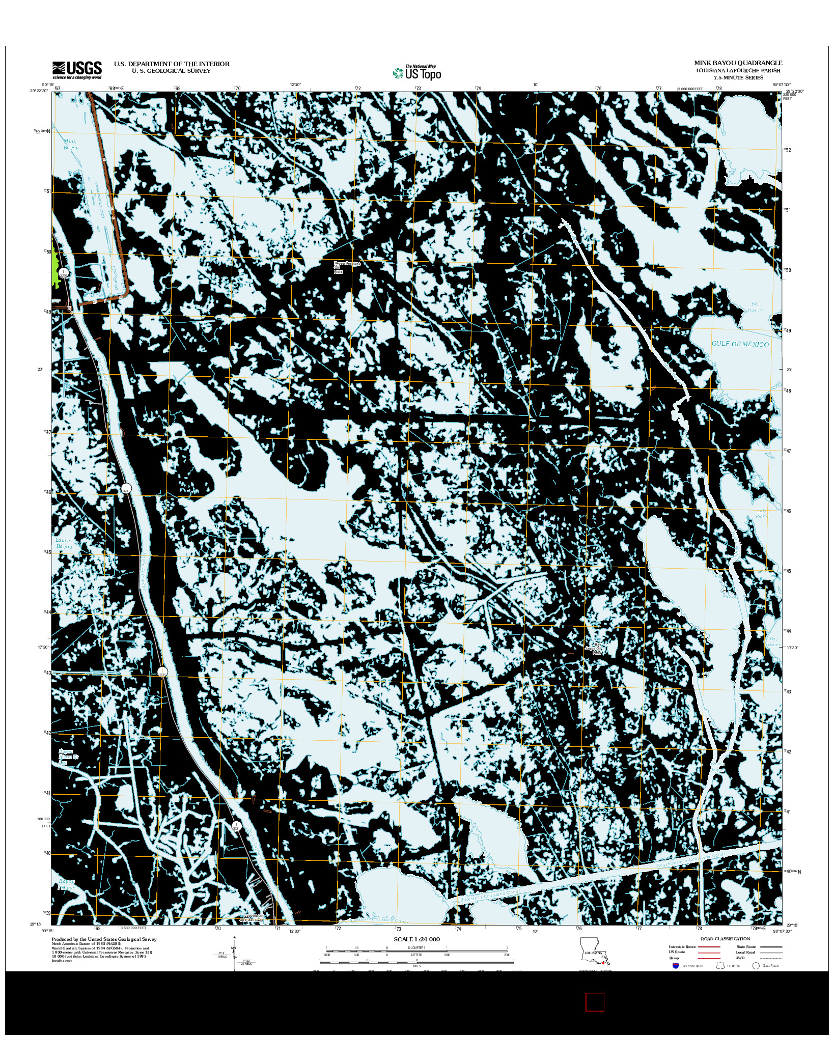 USGS US TOPO 7.5-MINUTE MAP FOR MINK BAYOU, LA 2012
