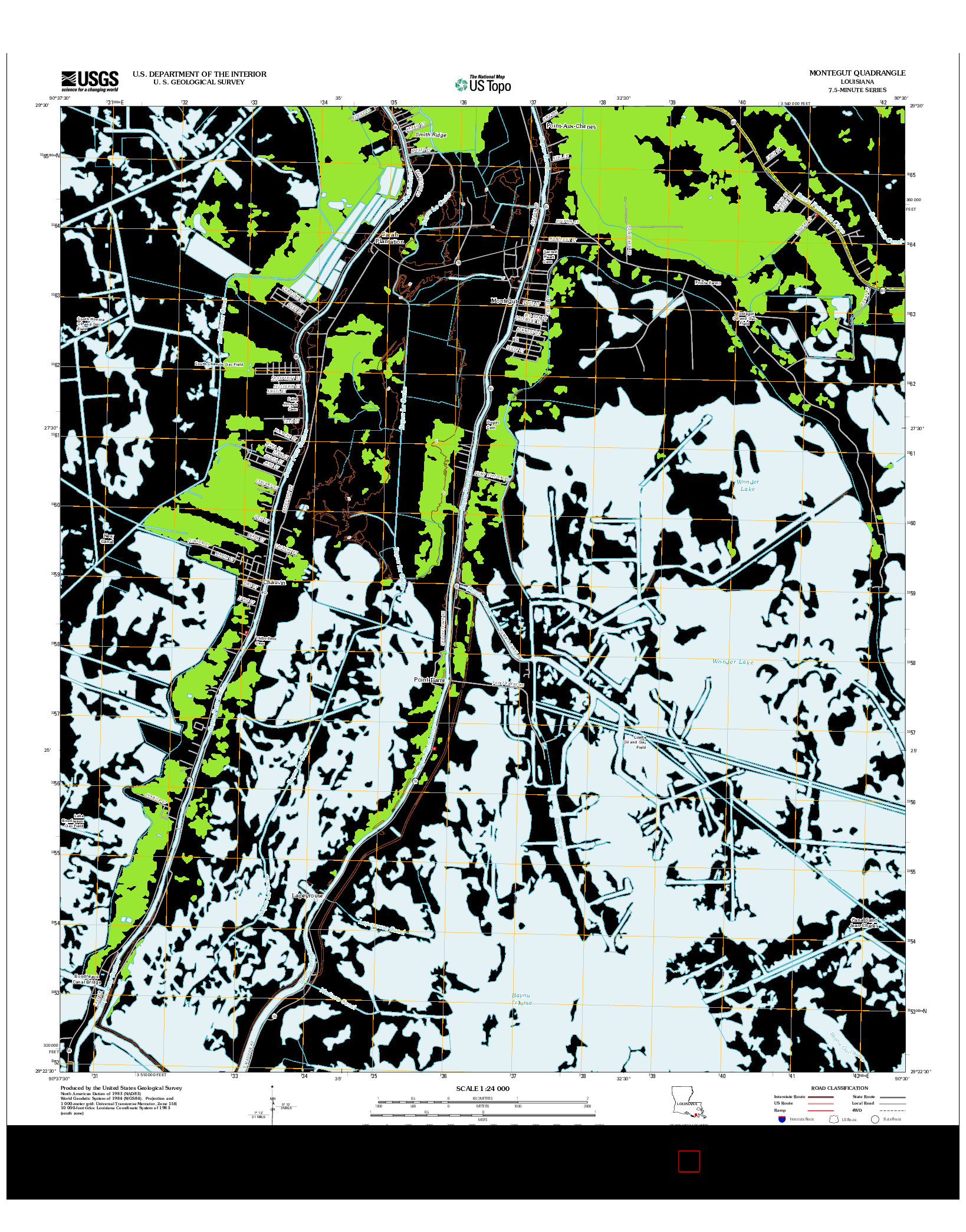 USGS US TOPO 7.5-MINUTE MAP FOR MONTEGUT, LA 2012