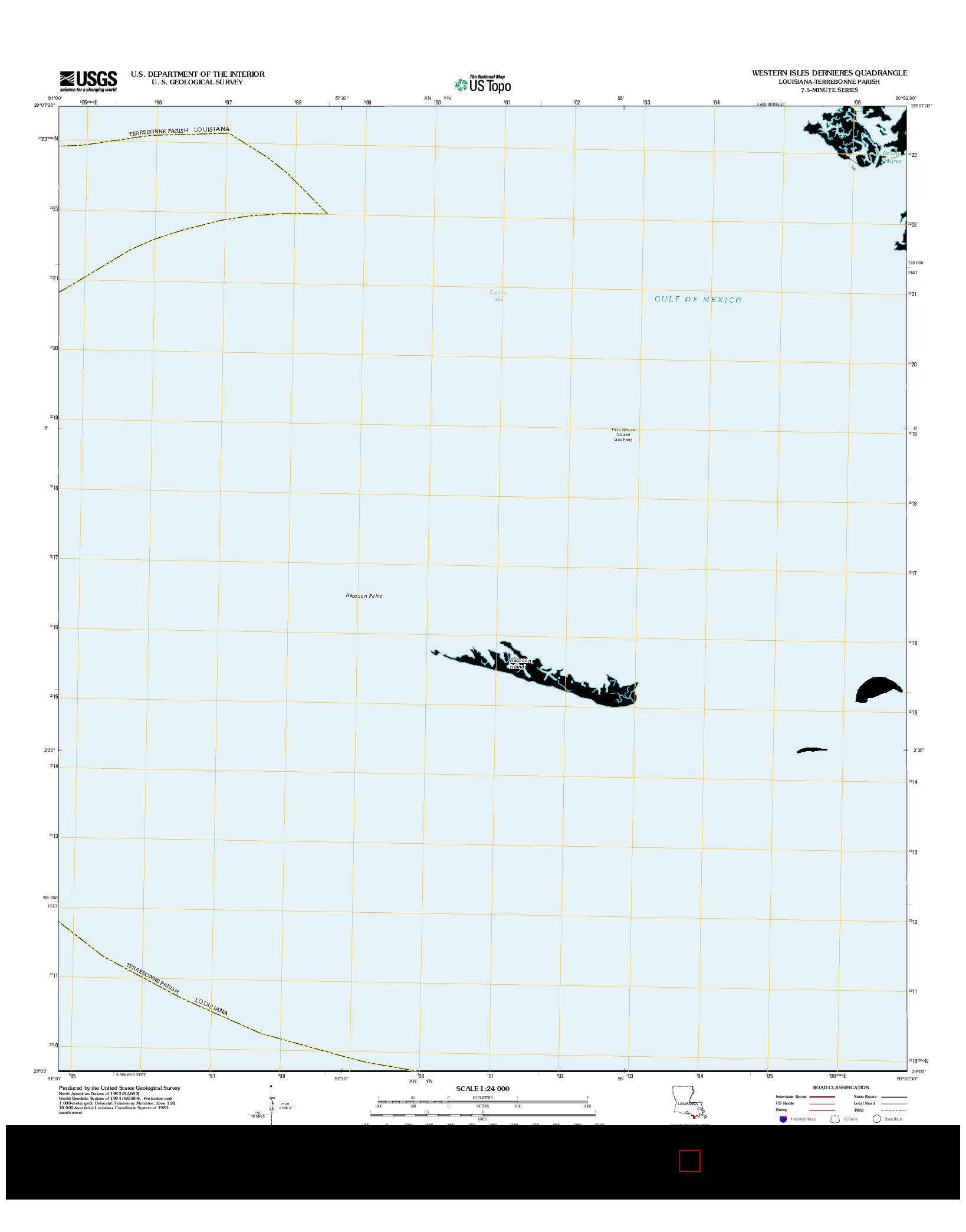 USGS US TOPO 7.5-MINUTE MAP FOR WESTERN ISLES DERNIERES, LA 2012