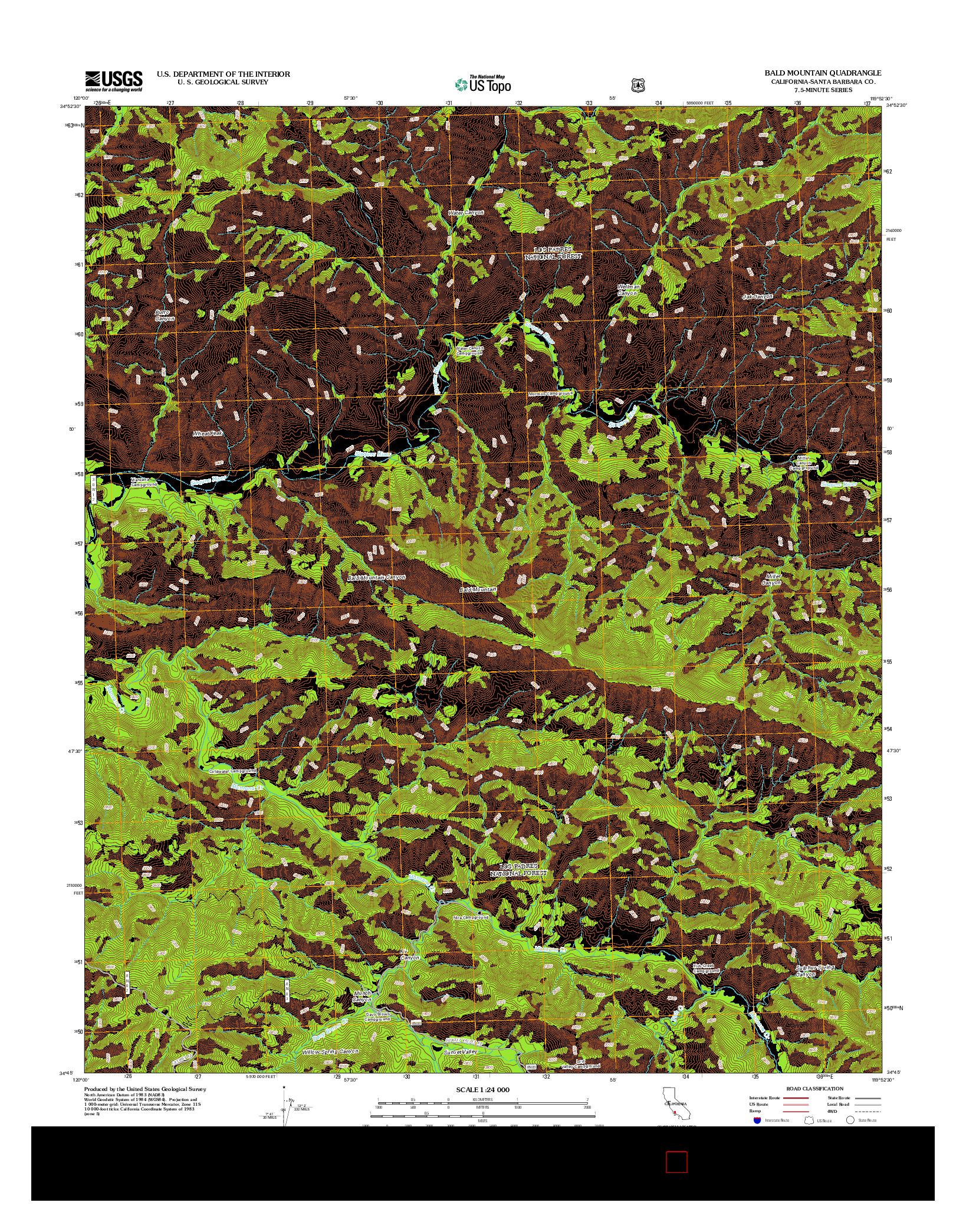 USGS US TOPO 7.5-MINUTE MAP FOR BALD MOUNTAIN, CA 2012