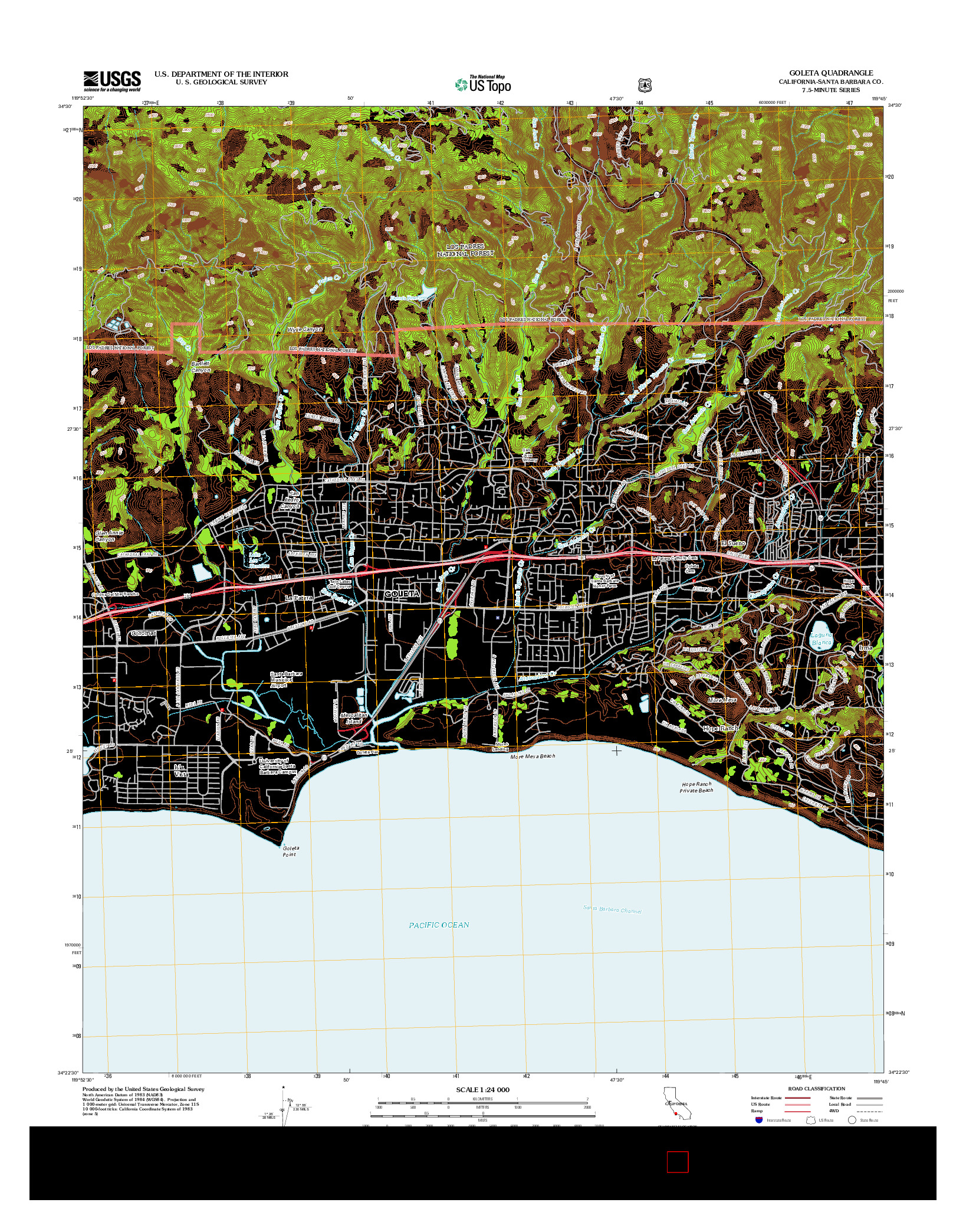 USGS US TOPO 7.5-MINUTE MAP FOR GOLETA, CA 2012