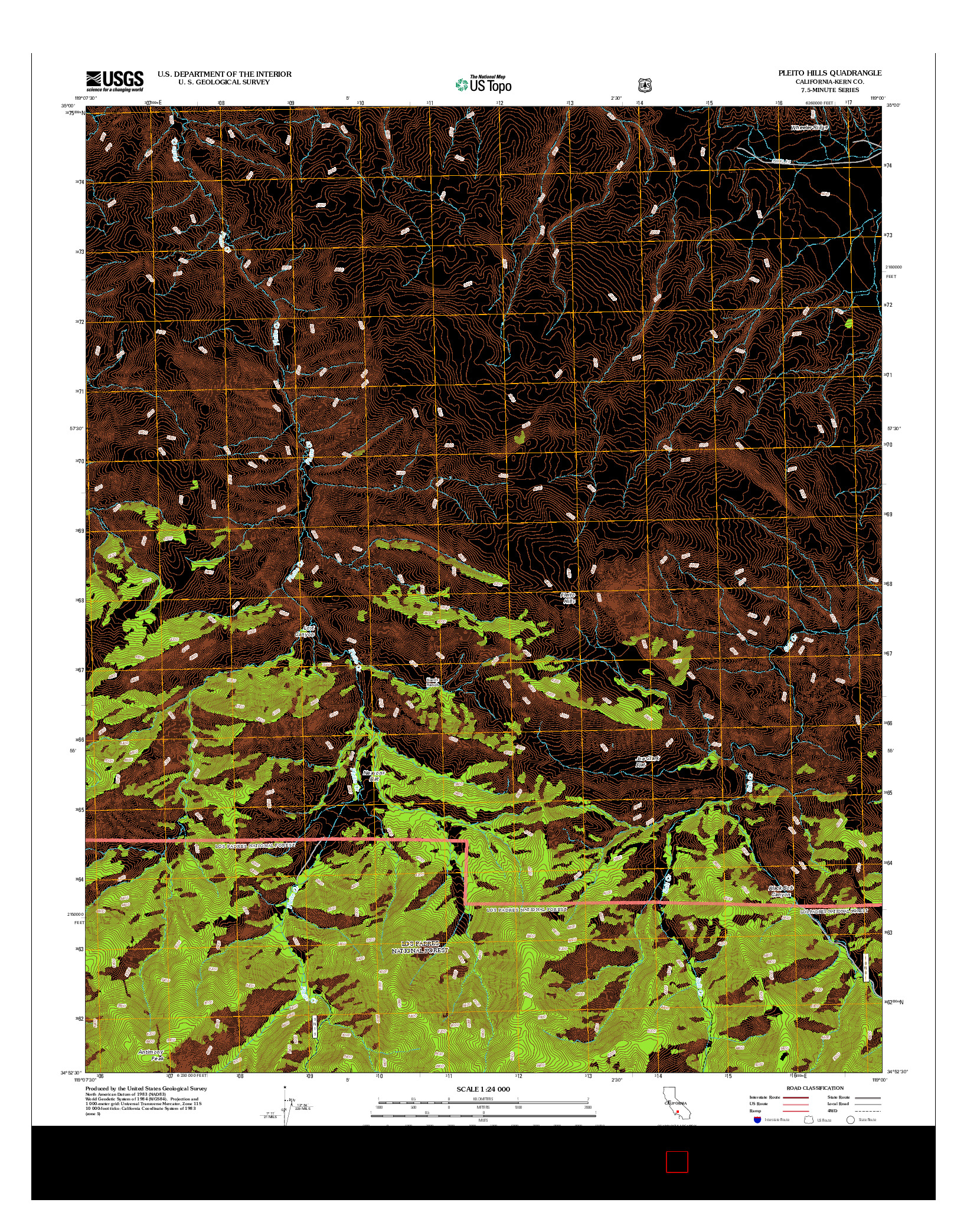 USGS US TOPO 7.5-MINUTE MAP FOR PLEITO HILLS, CA 2012
