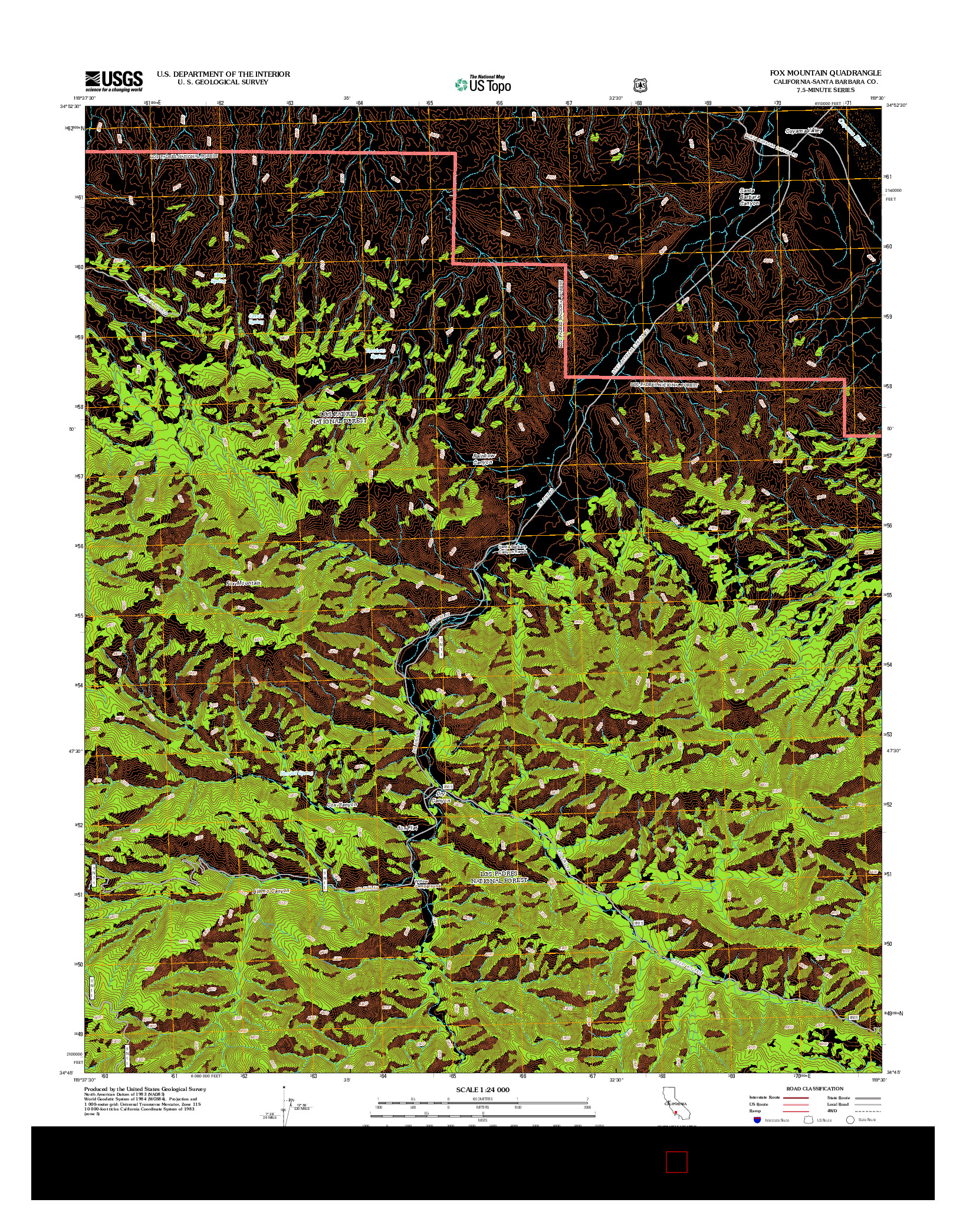 USGS US TOPO 7.5-MINUTE MAP FOR FOX MOUNTAIN, CA 2012