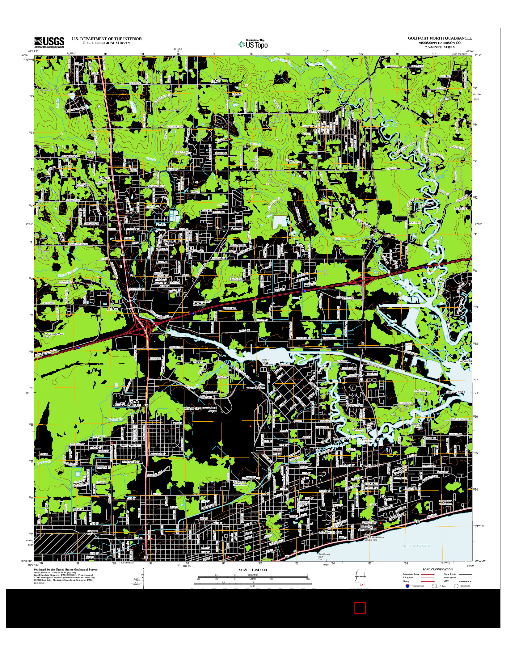 USGS US TOPO 7.5-MINUTE MAP FOR GULFPORT NORTH, MS 2012