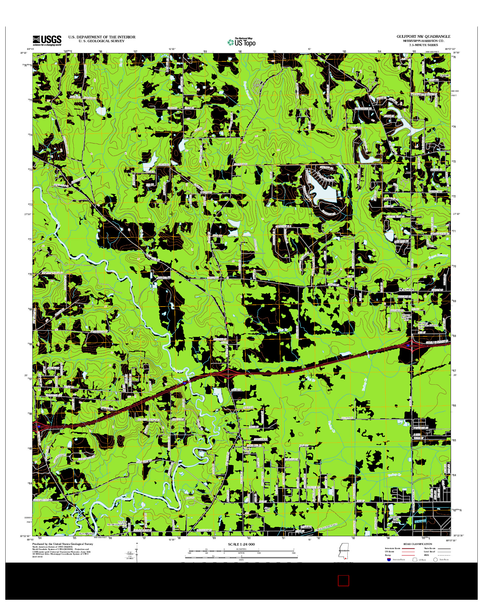 USGS US TOPO 7.5-MINUTE MAP FOR GULFPORT NW, MS 2012