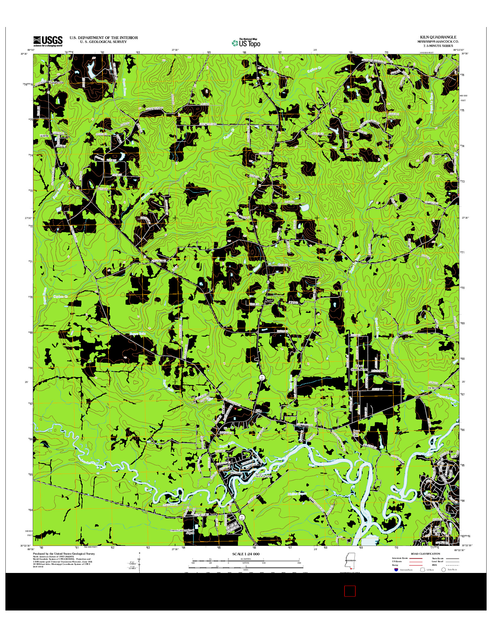 USGS US TOPO 7.5-MINUTE MAP FOR KILN, MS 2012