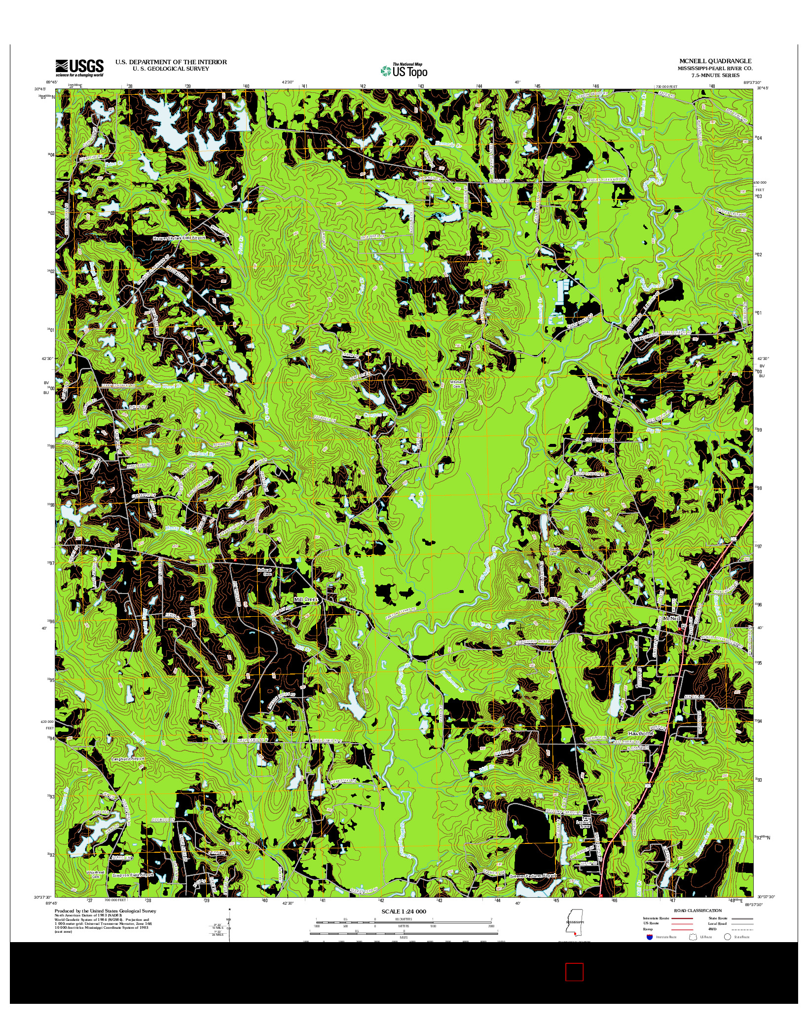 USGS US TOPO 7.5-MINUTE MAP FOR MCNEILL, MS 2012