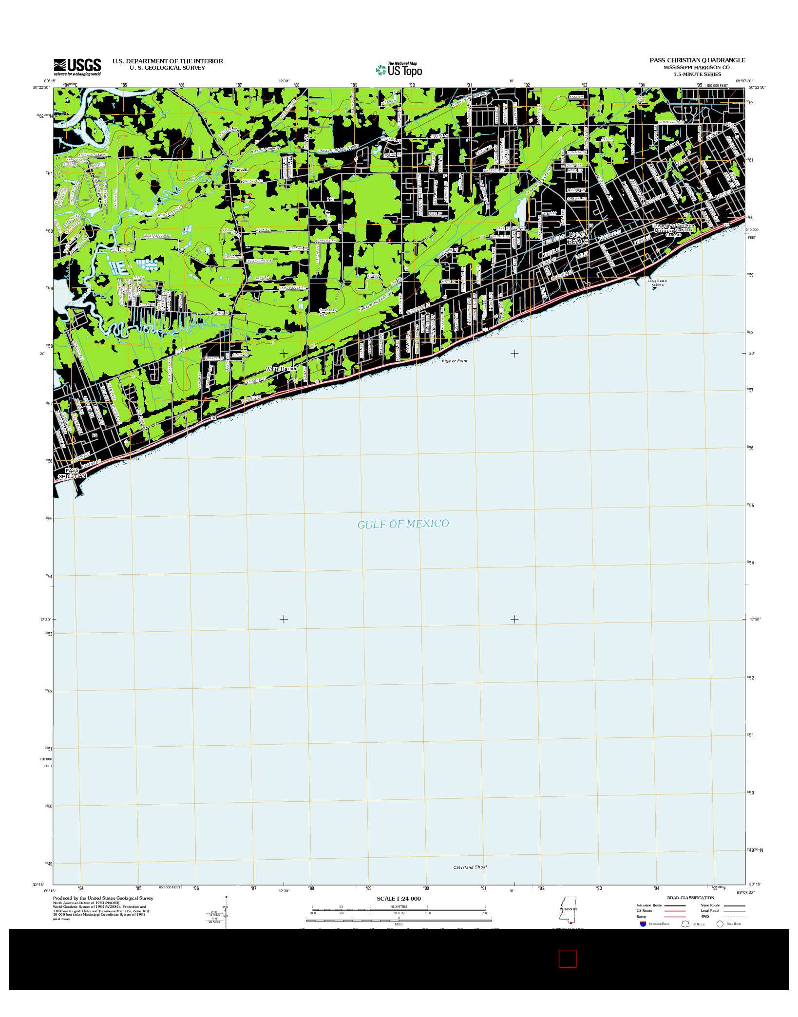 USGS US TOPO 7.5-MINUTE MAP FOR PASS CHRISTIAN, MS 2012