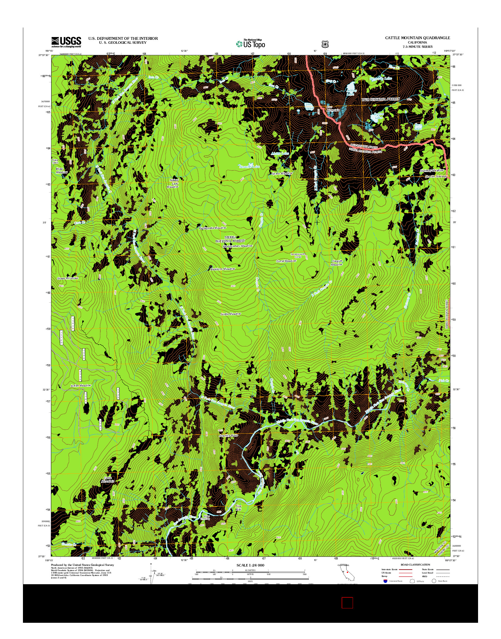 USGS US TOPO 7.5-MINUTE MAP FOR CATTLE MOUNTAIN, CA 2012