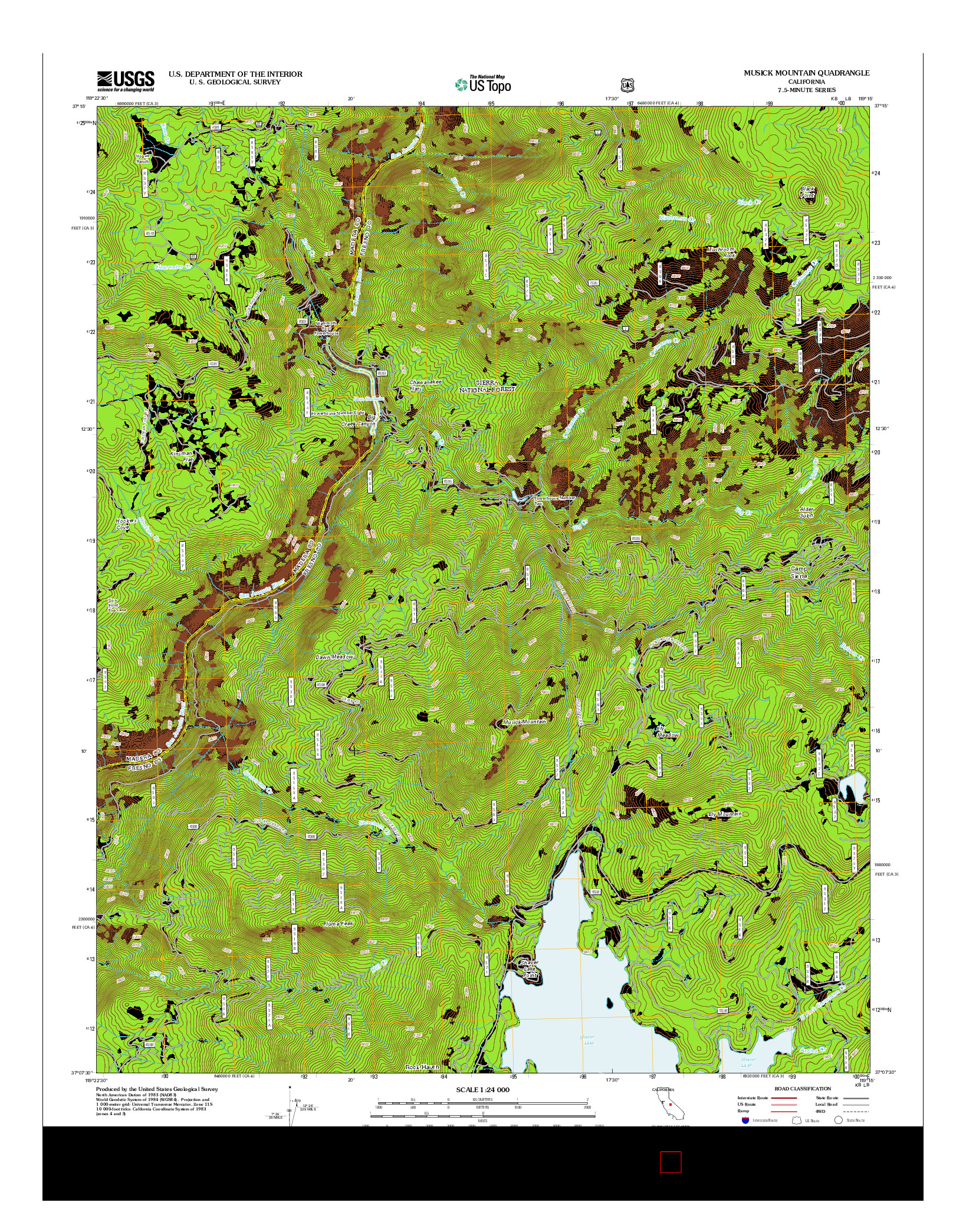 USGS US TOPO 7.5-MINUTE MAP FOR MUSICK MOUNTAIN, CA 2012