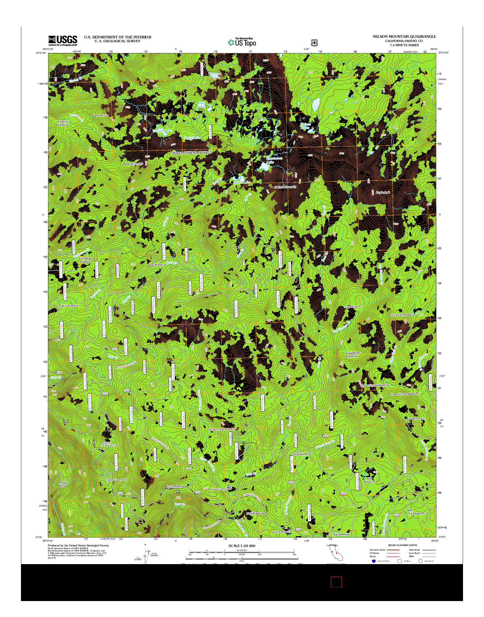 USGS US TOPO 7.5-MINUTE MAP FOR NELSON MOUNTAIN, CA 2012