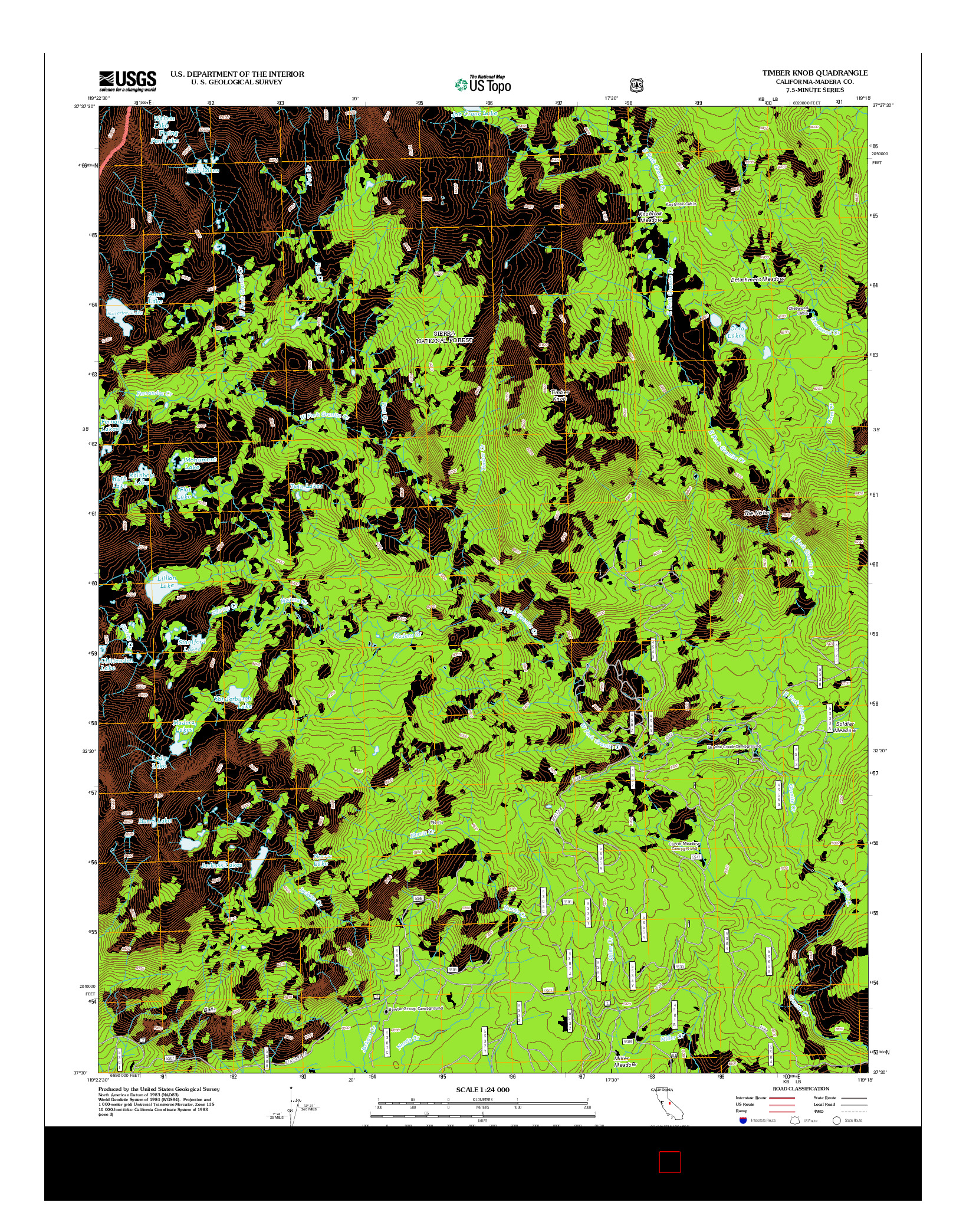 USGS US TOPO 7.5-MINUTE MAP FOR TIMBER KNOB, CA 2012