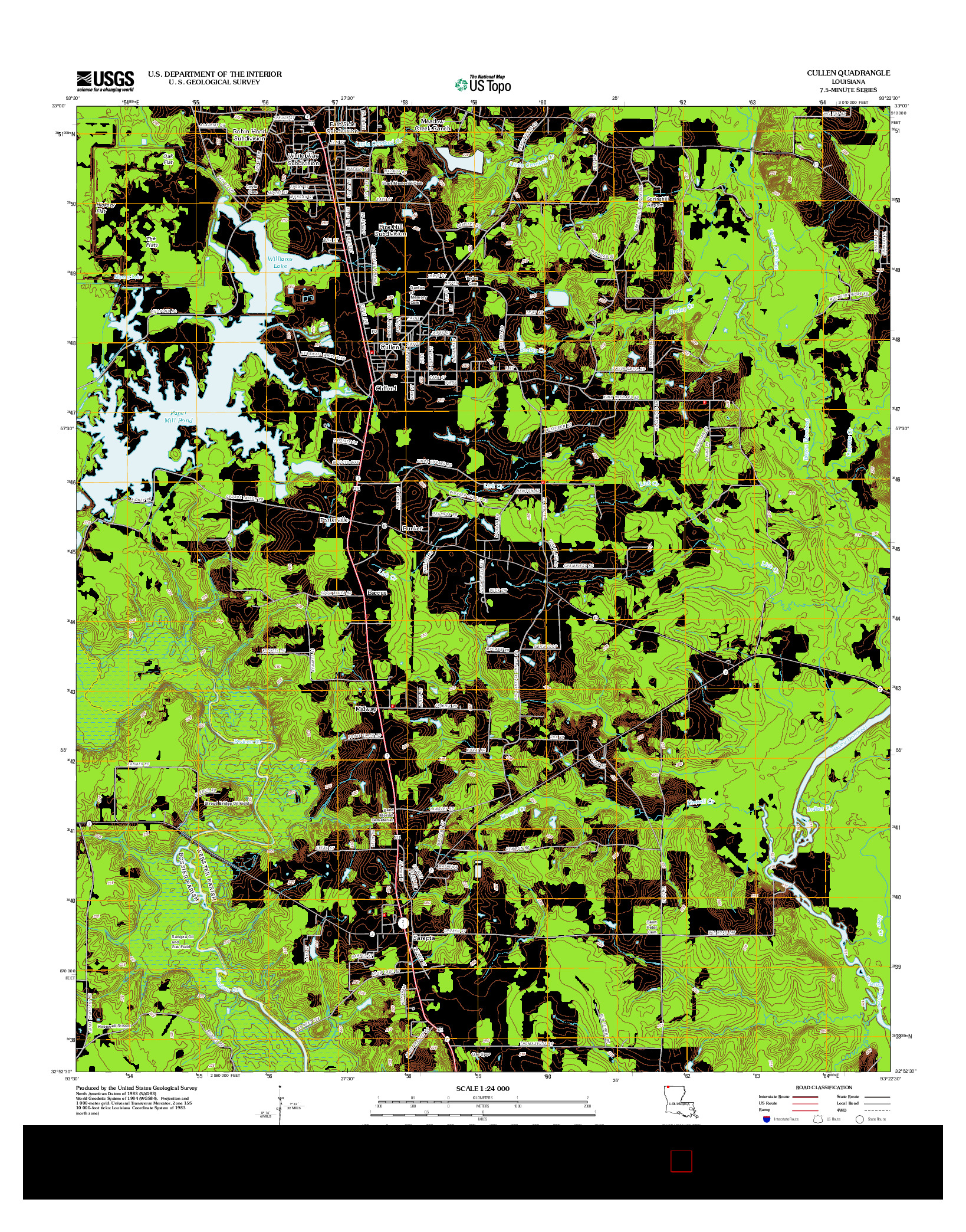 USGS US TOPO 7.5-MINUTE MAP FOR CULLEN, LA 2012