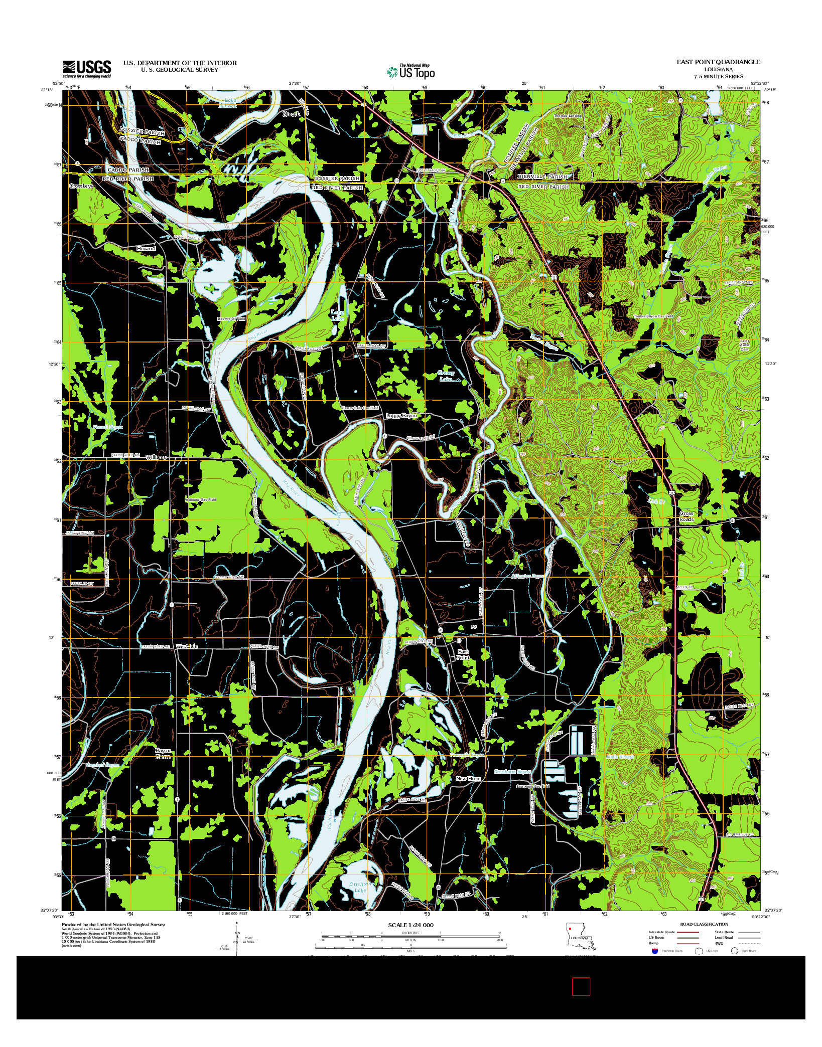 USGS US TOPO 7.5-MINUTE MAP FOR EAST POINT, LA 2012