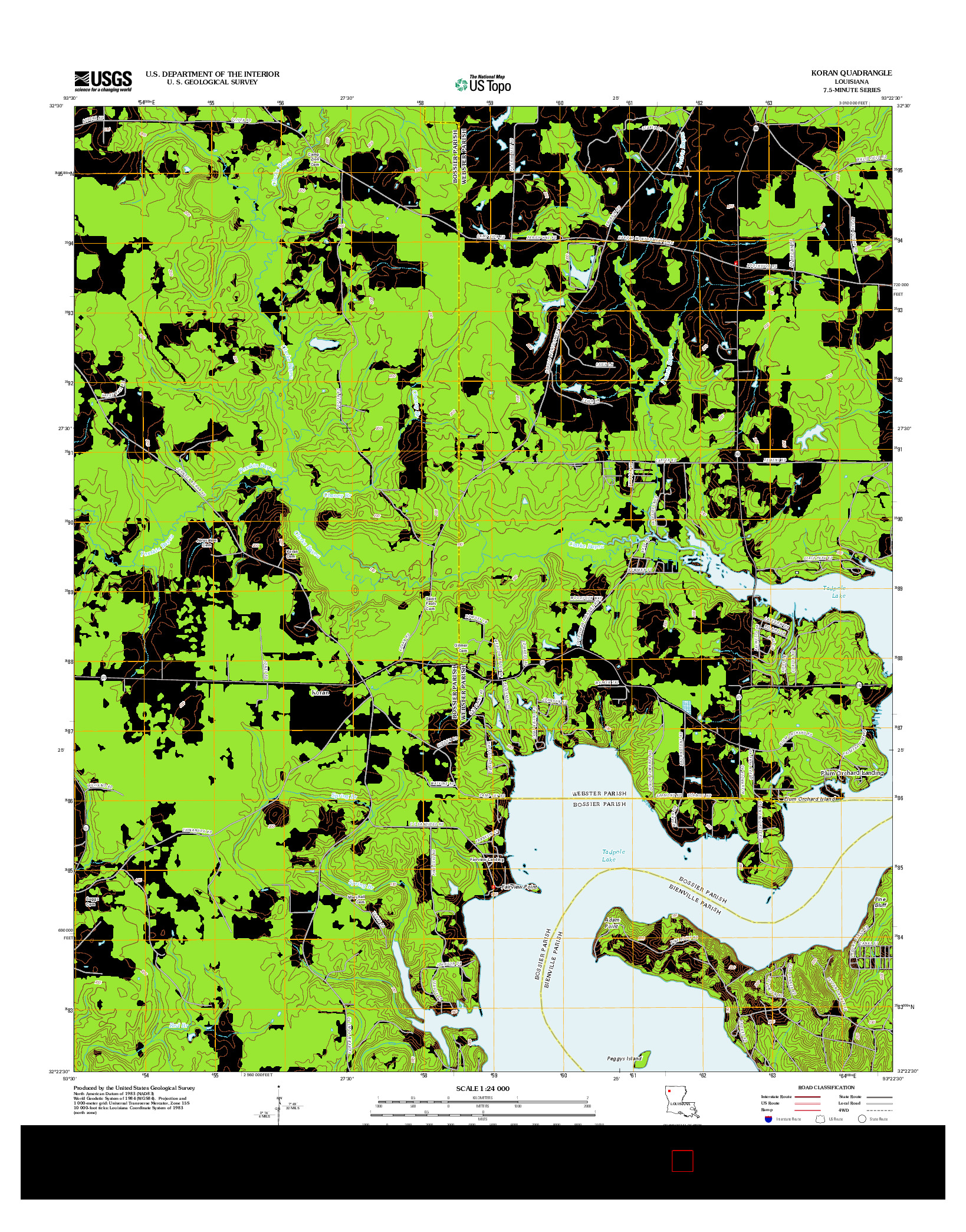 USGS US TOPO 7.5-MINUTE MAP FOR KORAN, LA 2012