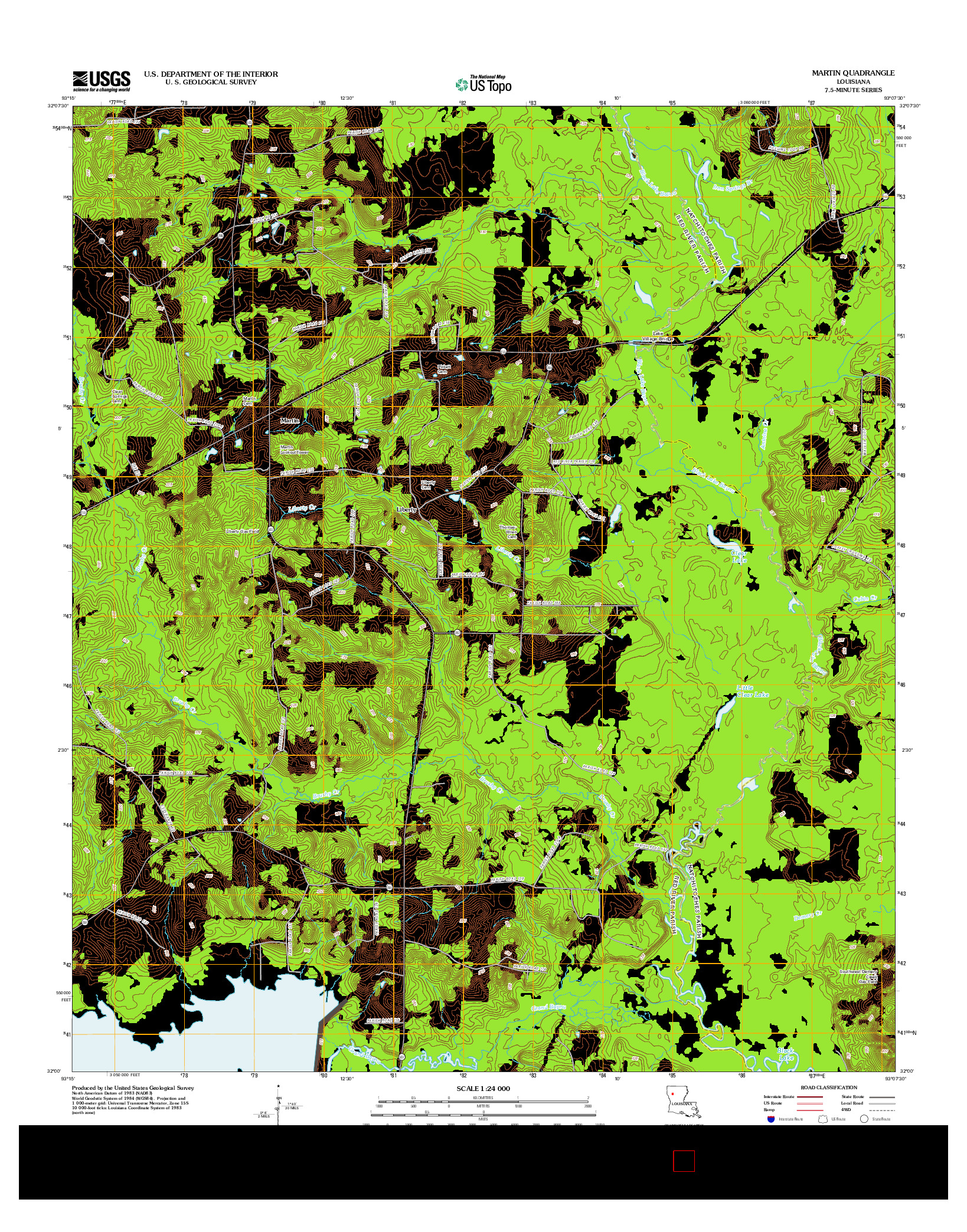 USGS US TOPO 7.5-MINUTE MAP FOR MARTIN, LA 2012