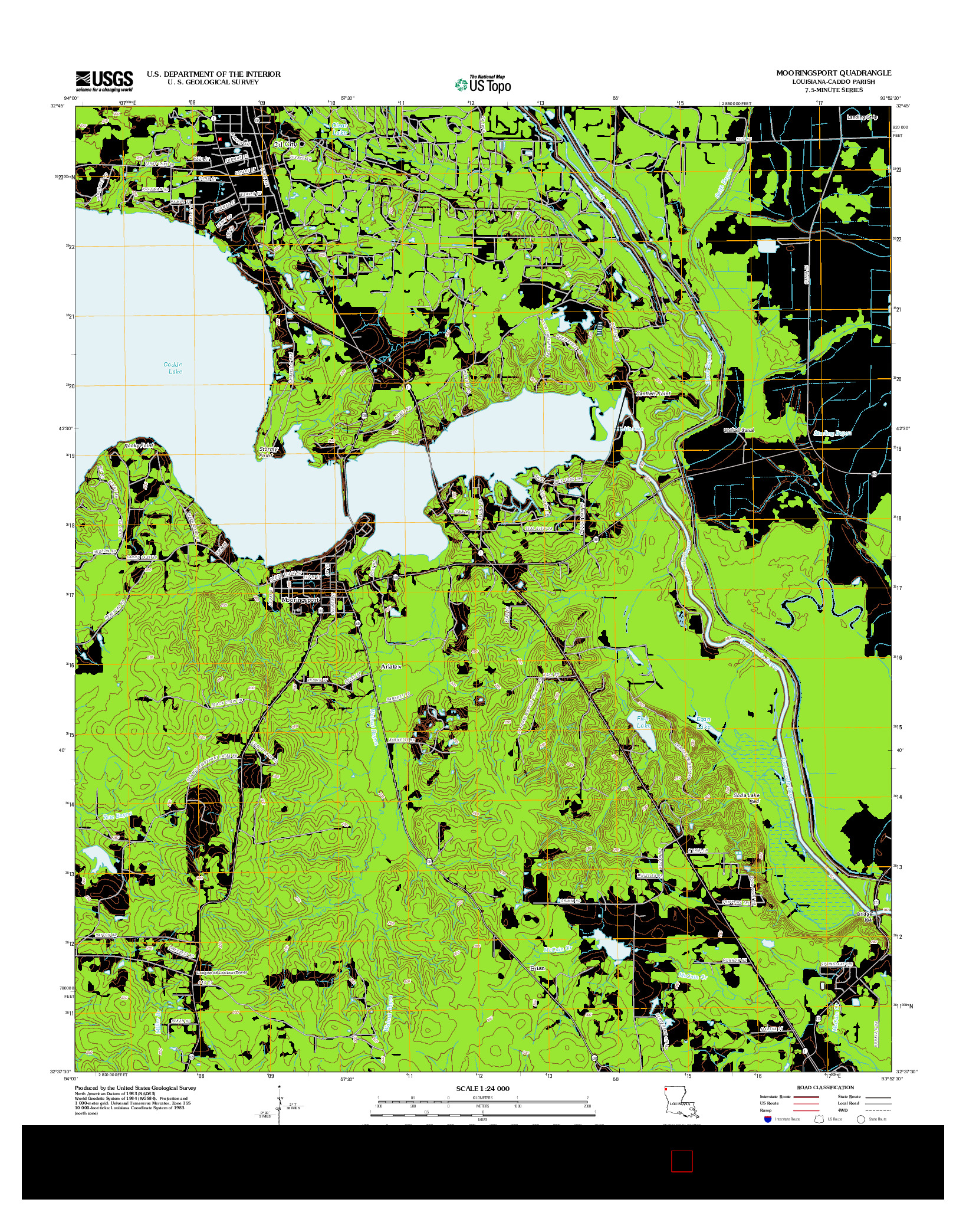 USGS US TOPO 7.5-MINUTE MAP FOR MOORINGSPORT, LA 2012