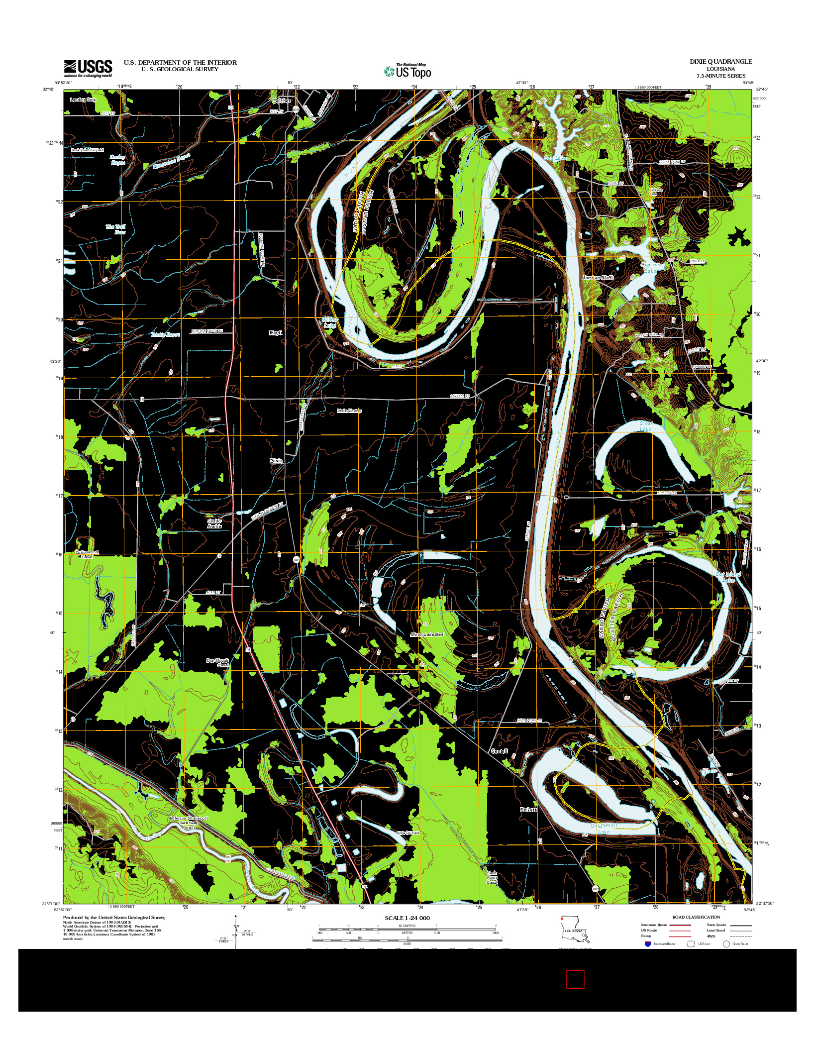 USGS US TOPO 7.5-MINUTE MAP FOR DIXIE, LA 2012