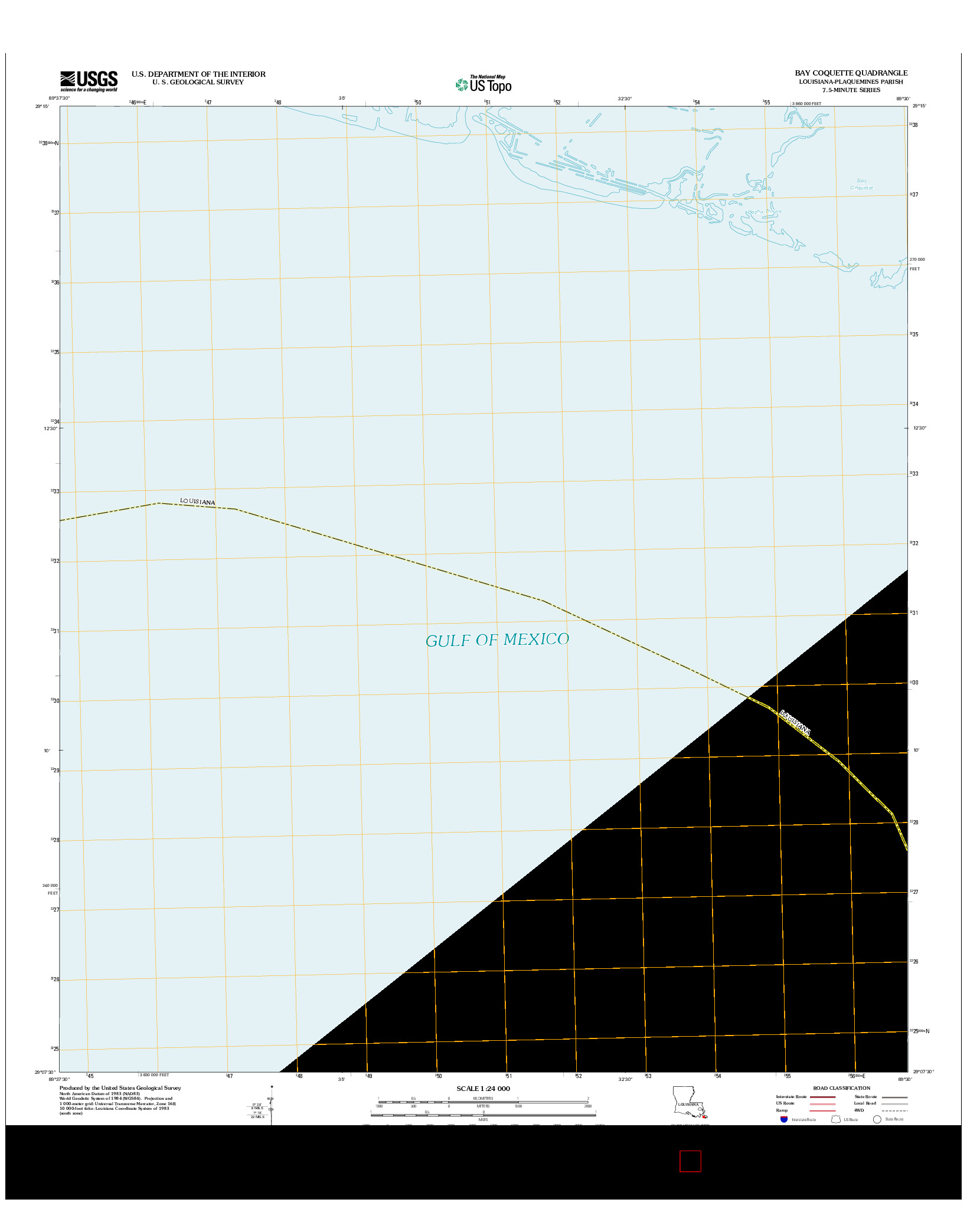 USGS US TOPO 7.5-MINUTE MAP FOR BAY COQUETTE, LA 2012