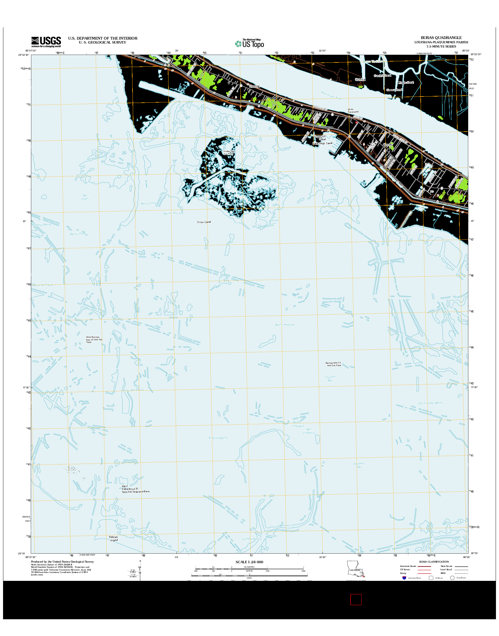 USGS US TOPO 7.5-MINUTE MAP FOR BURAS, LA 2012