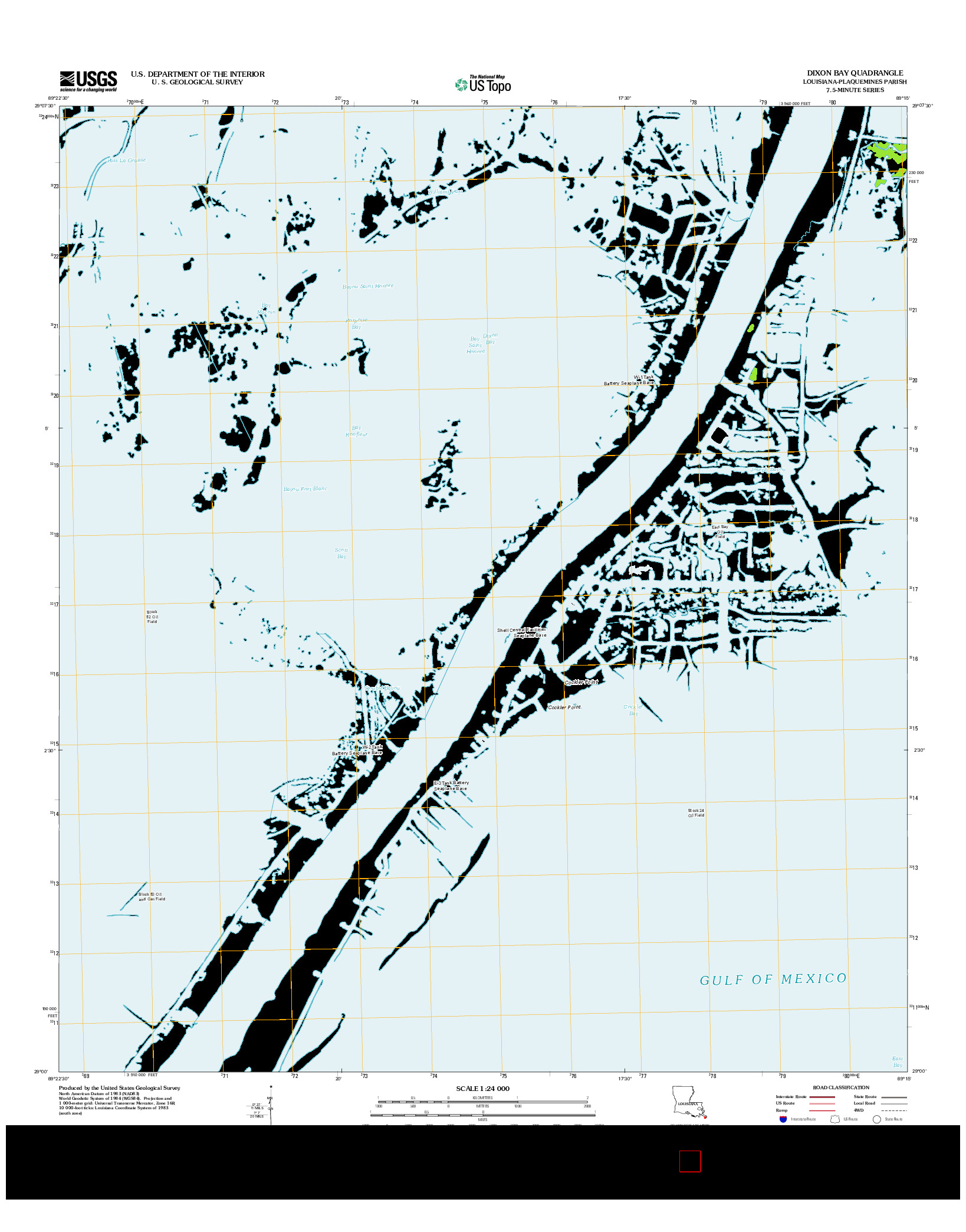 USGS US TOPO 7.5-MINUTE MAP FOR DIXON BAY, LA 2012