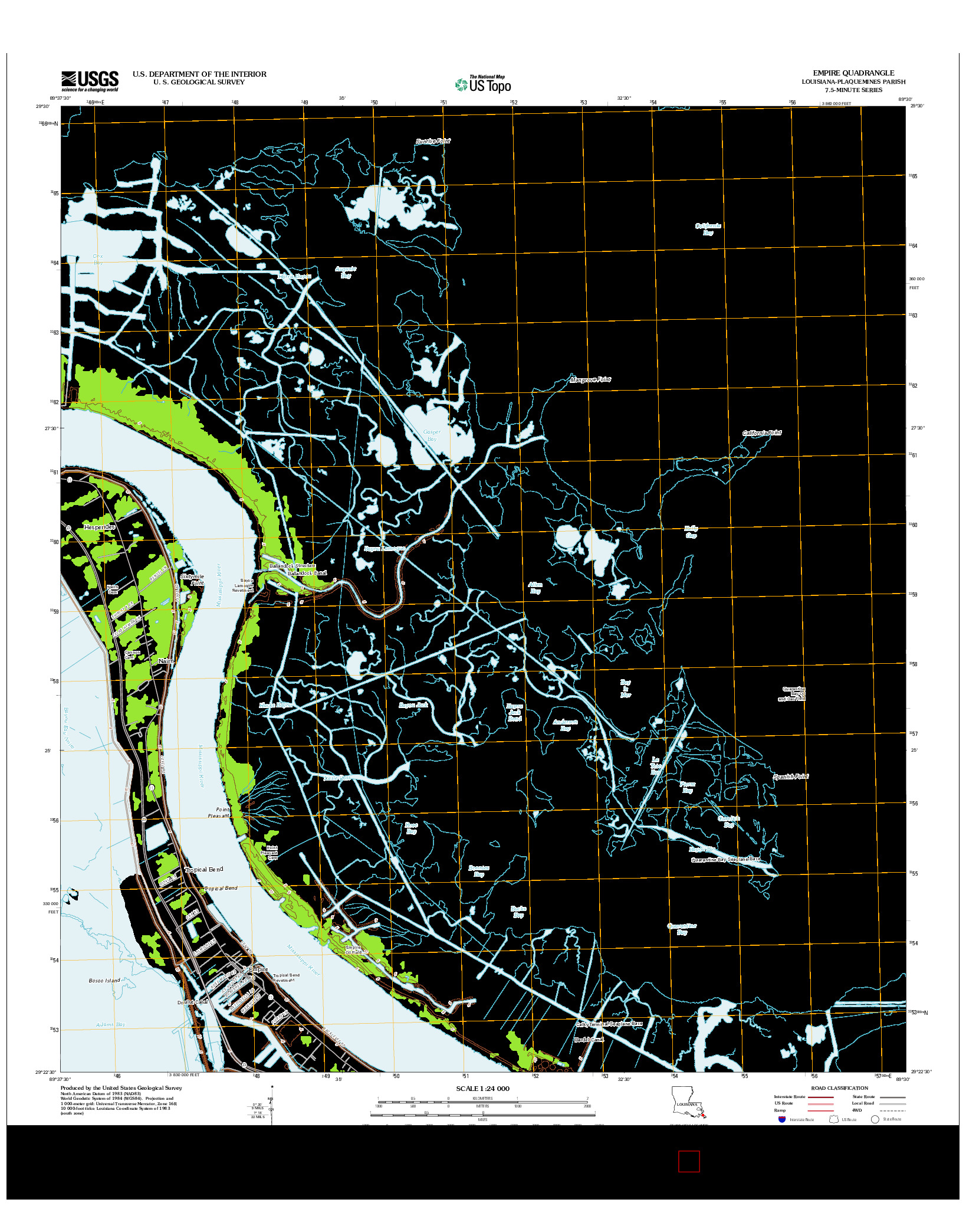 USGS US TOPO 7.5-MINUTE MAP FOR EMPIRE, LA 2012