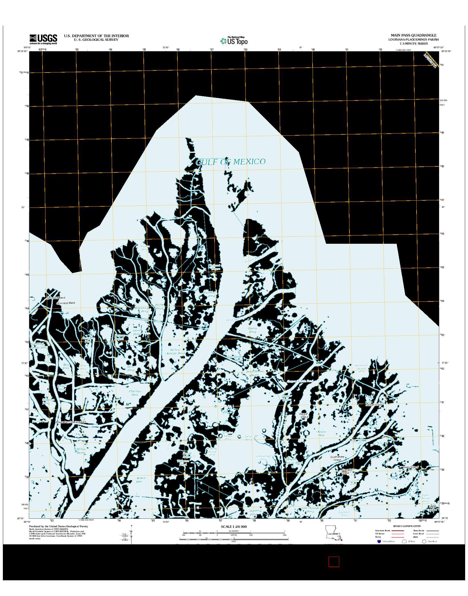 USGS US TOPO 7.5-MINUTE MAP FOR MAIN PASS, LA 2012