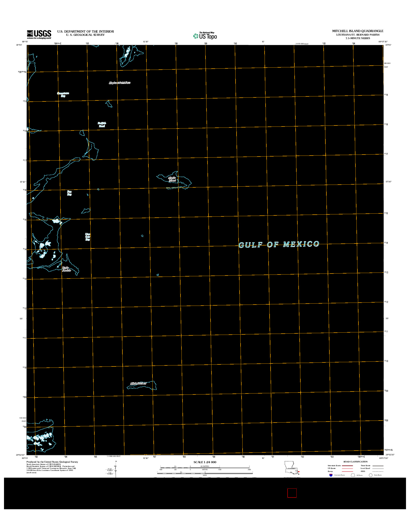 USGS US TOPO 7.5-MINUTE MAP FOR MITCHELL ISLAND, LA 2012